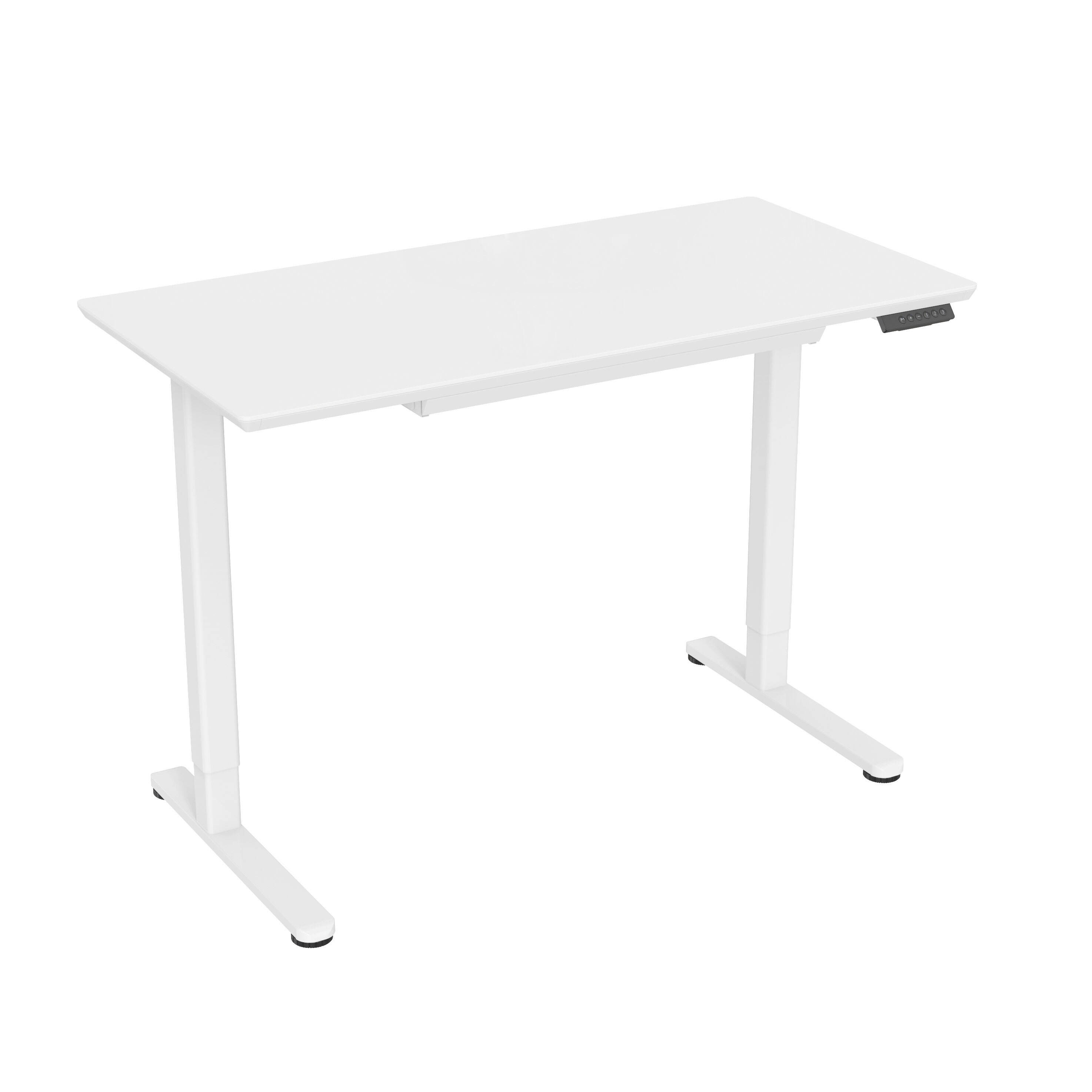 Modern Tempered Glass Electric Height Adjustable Desk | Smart Storage & Fast Charging – V-MOUNTS JSD5-01-G5