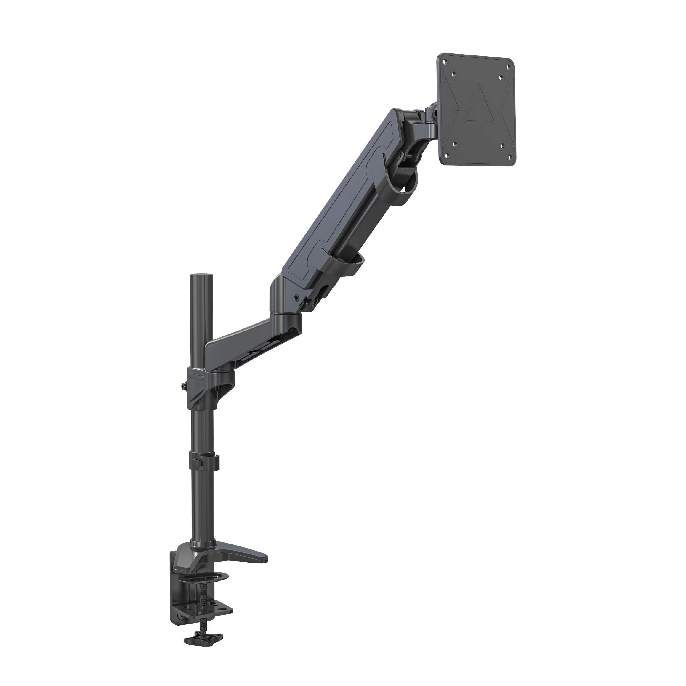 Premium-Einzelbildschirm-Monitorhalter mit manueller Gasfeder-Verstellung – V-MOUNTS VM-GE512D
