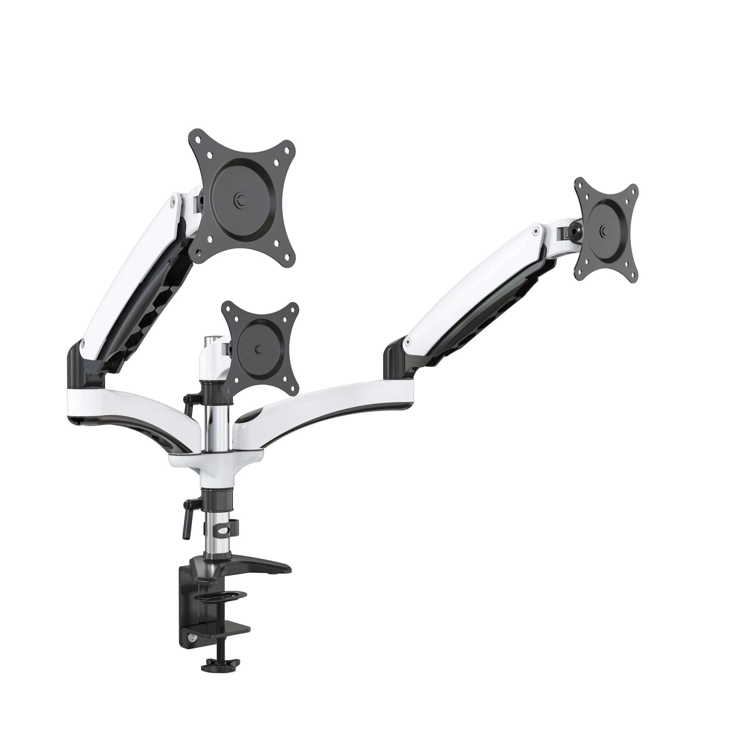 Braccio per tre monitor regolabile in altezza con molla meccanica – V-MOUNTS VM-DS134D