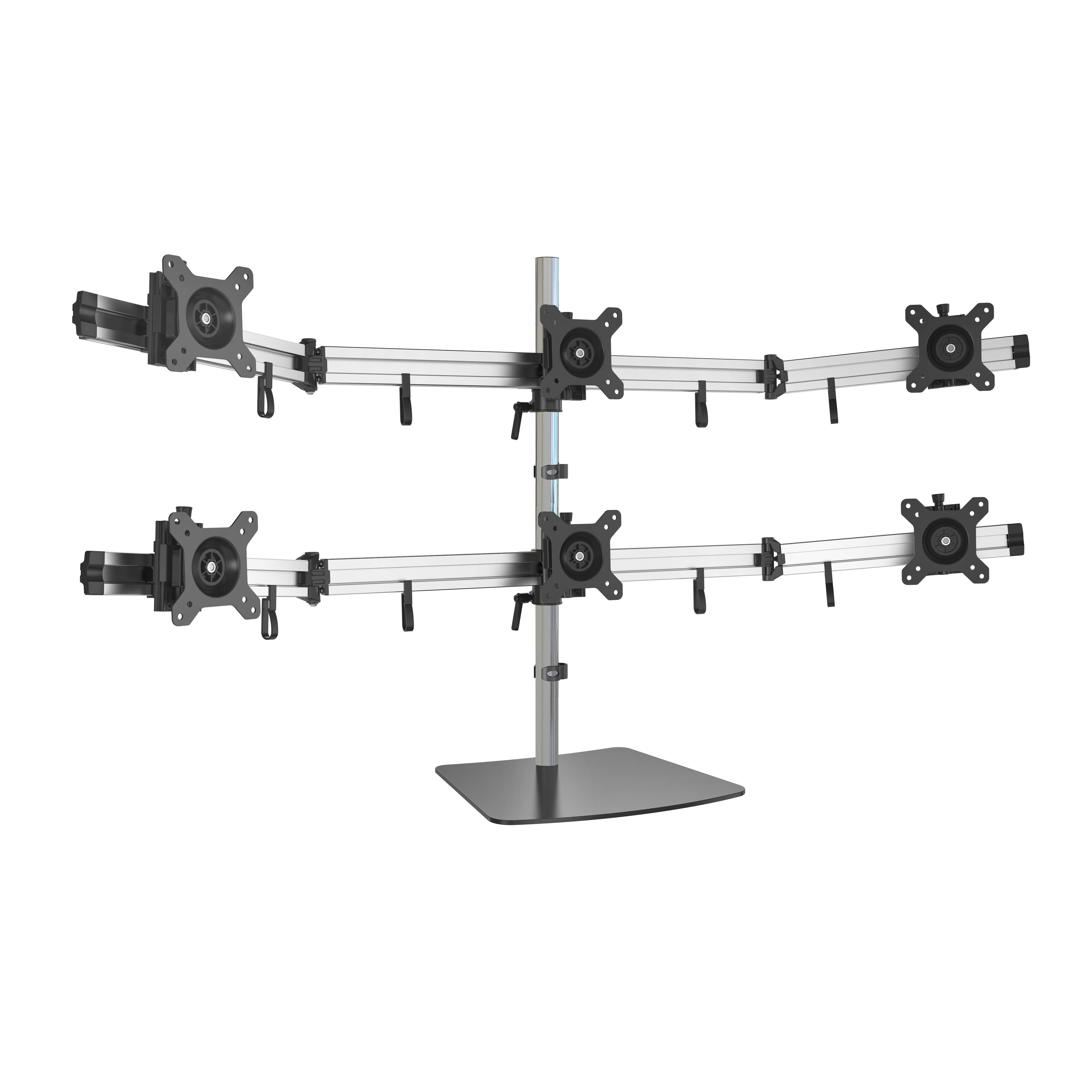 Suporte Autônomo para 6 Monitores para Mesa com VESA 75/100 – V-MOUNTS VM-MP260SL