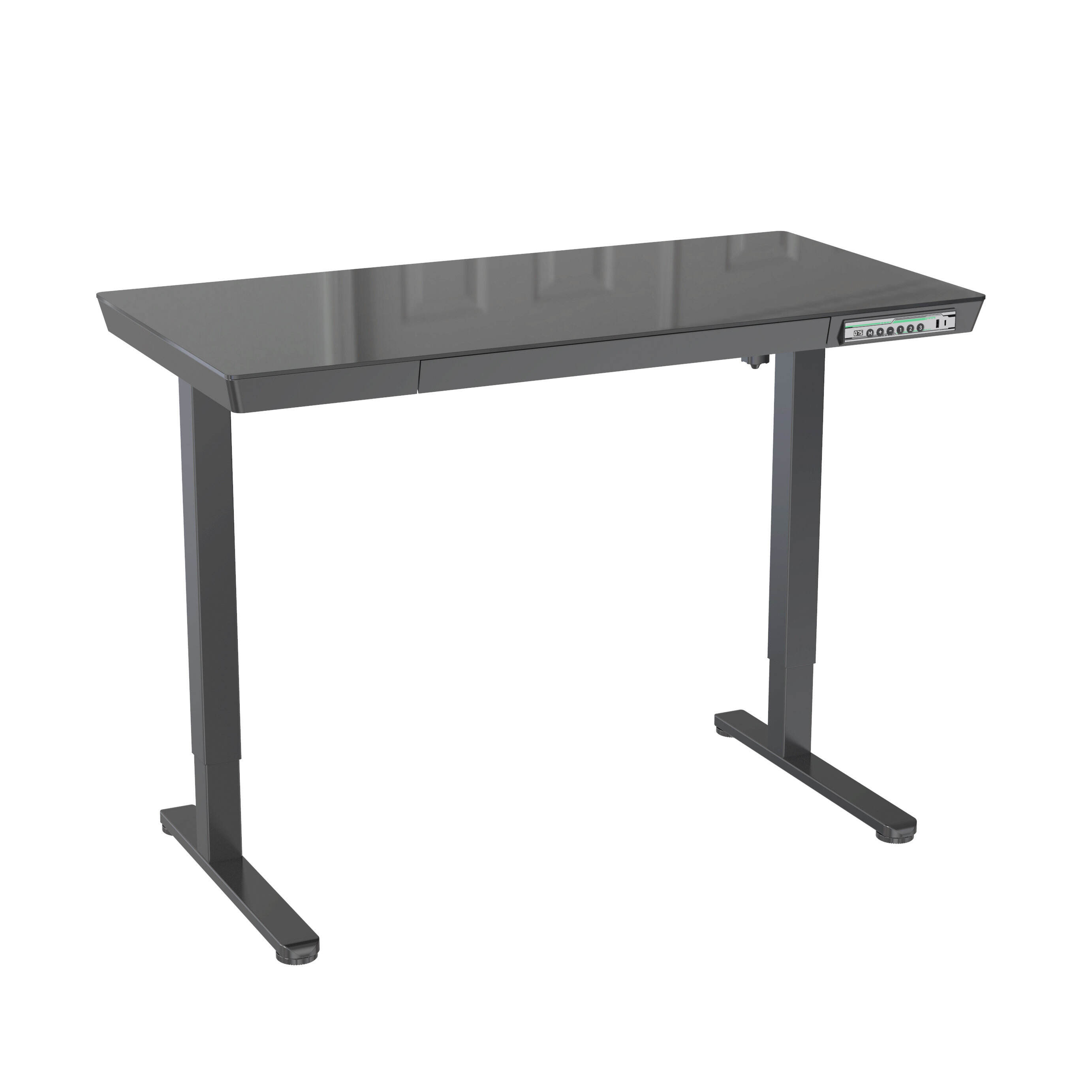 Tempered Glass Electric Standing Desk with Drawers & USB Charging | Height Adjustable Office Desk – V-MOUNTS JSD5-01-G4
