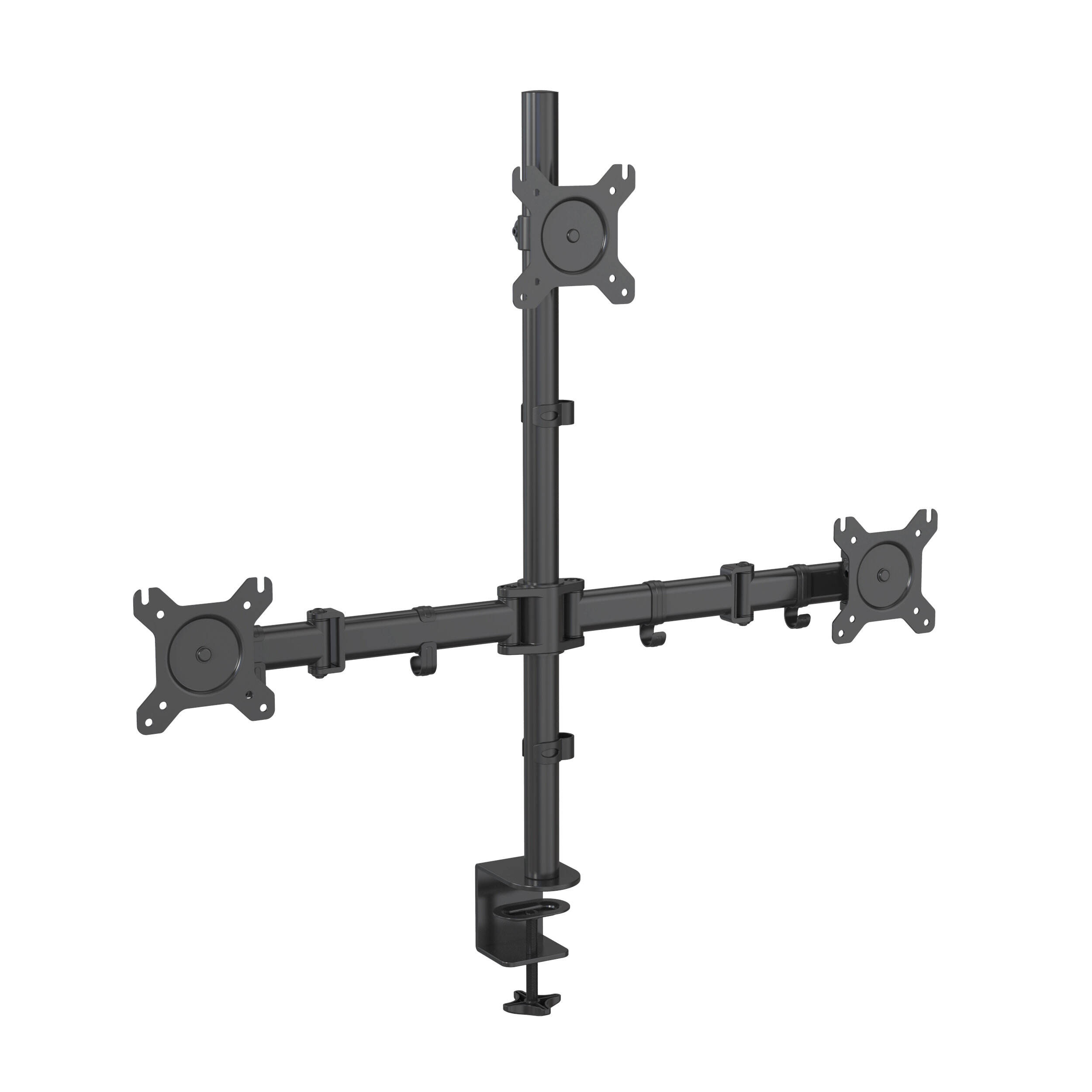 Ergonomischer höhenverstellbarer Dreifach-Monitorhalter für Eckschreibtisch V-MOUNTS VM-D30A