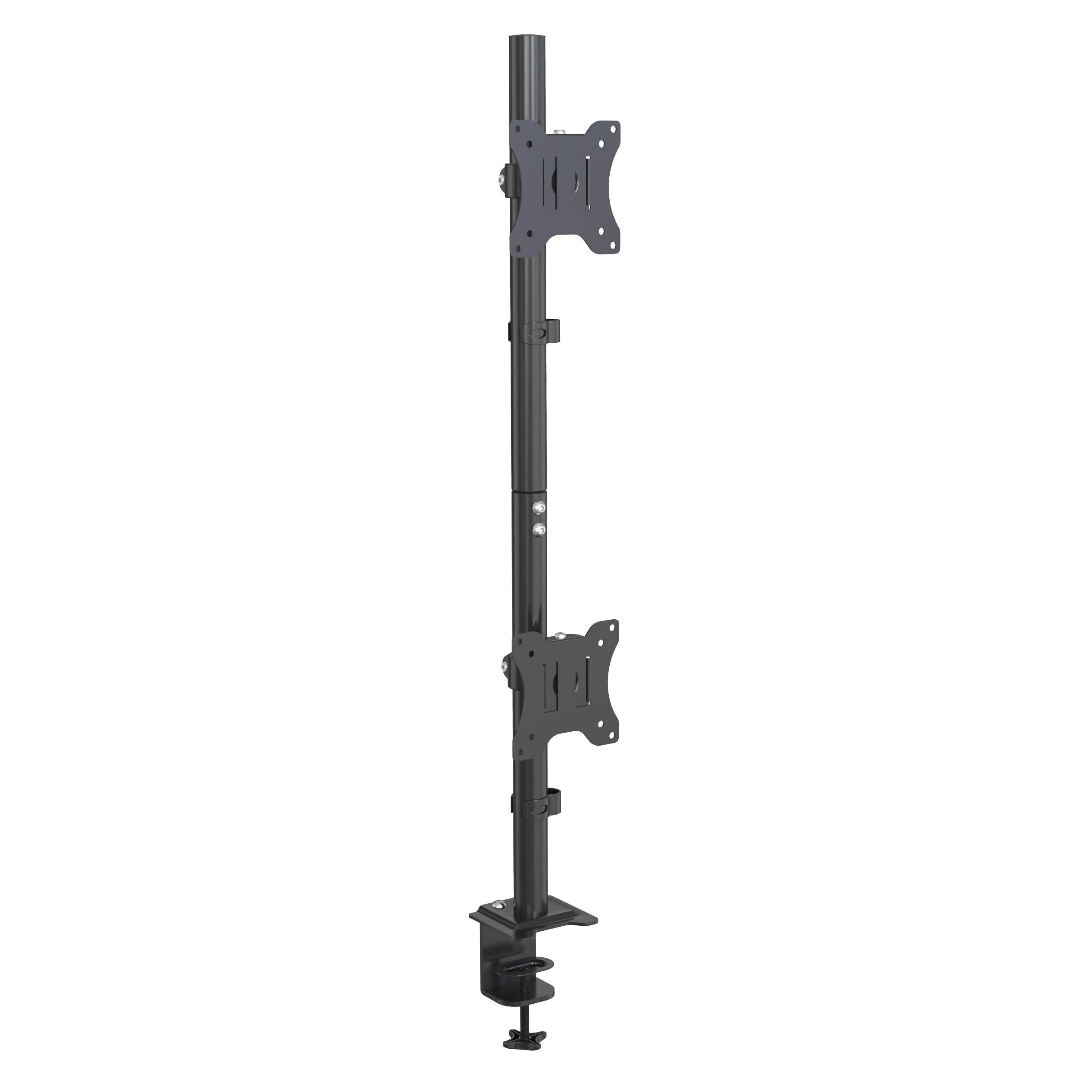 C-클램프 및 그로밋이 장착된 듀얼 모니터 각도 조절형 책상 마운트 V-MOUNTS VM-D502