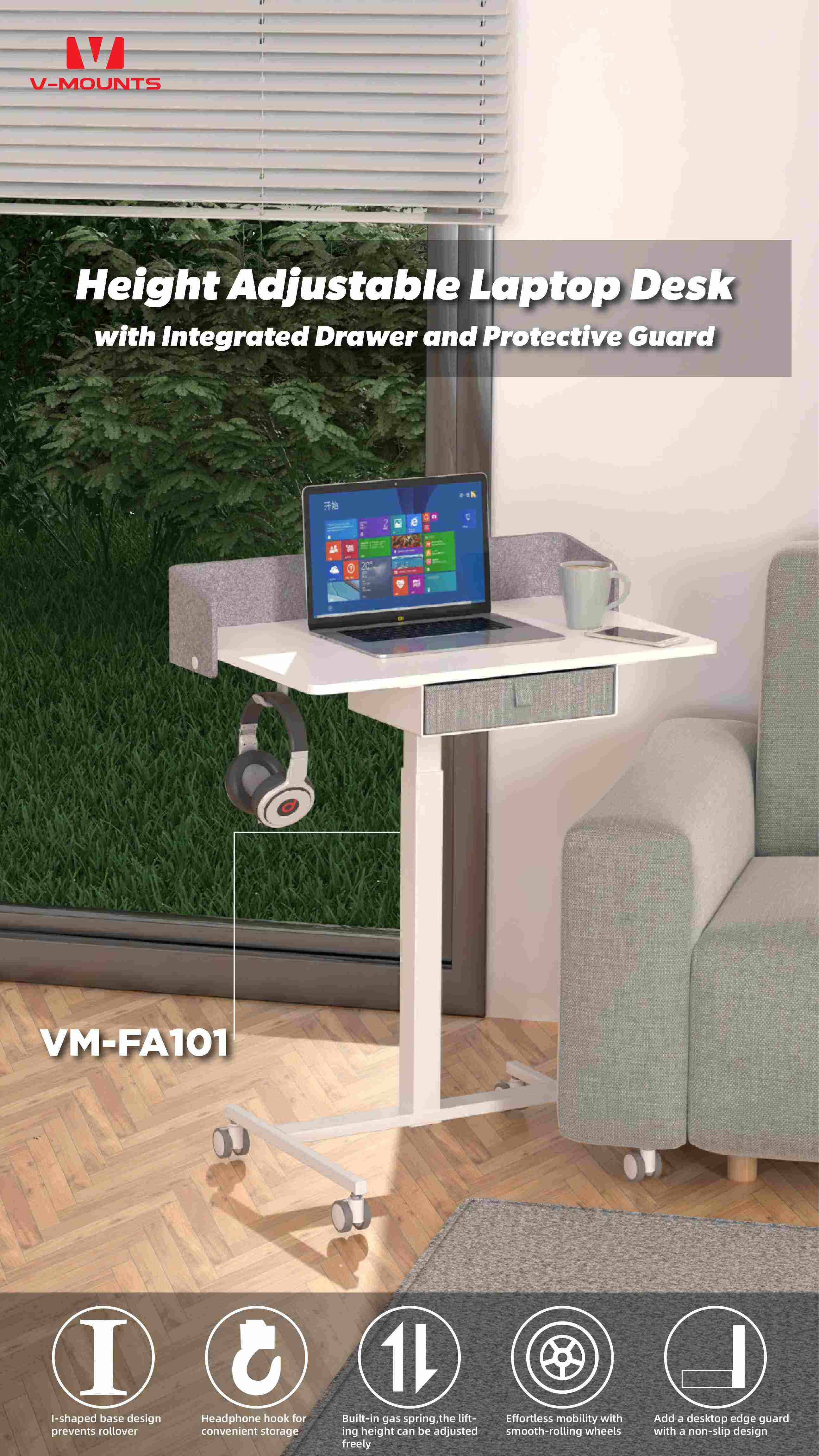 V-MOUNTS Tavoli Portatili per Laptop FA101