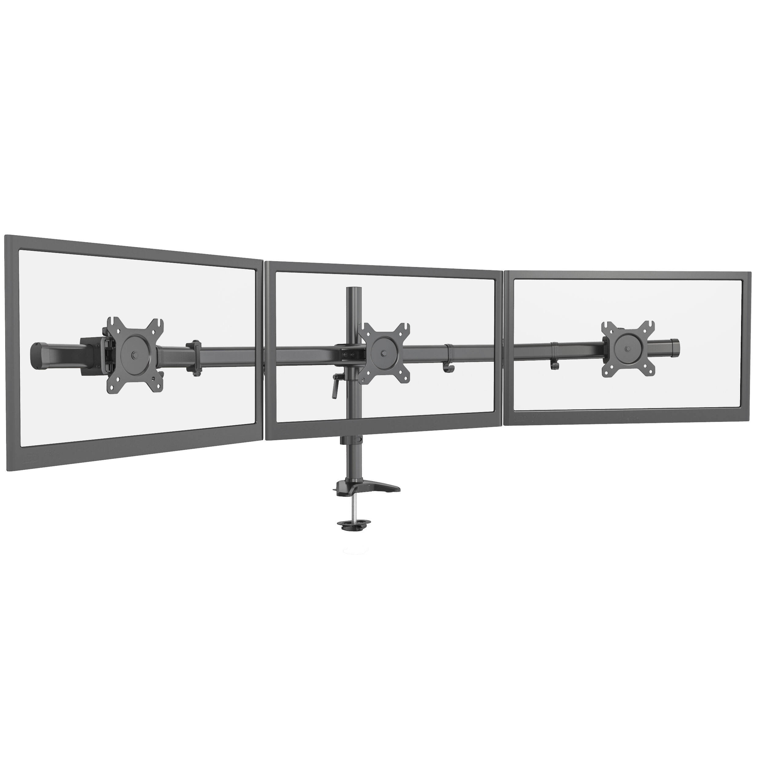 Montura Ergonómica Triple para Monitores Ajustable con Soporte para Agujero y Giro – V-MOUNTS VM-MP330GL