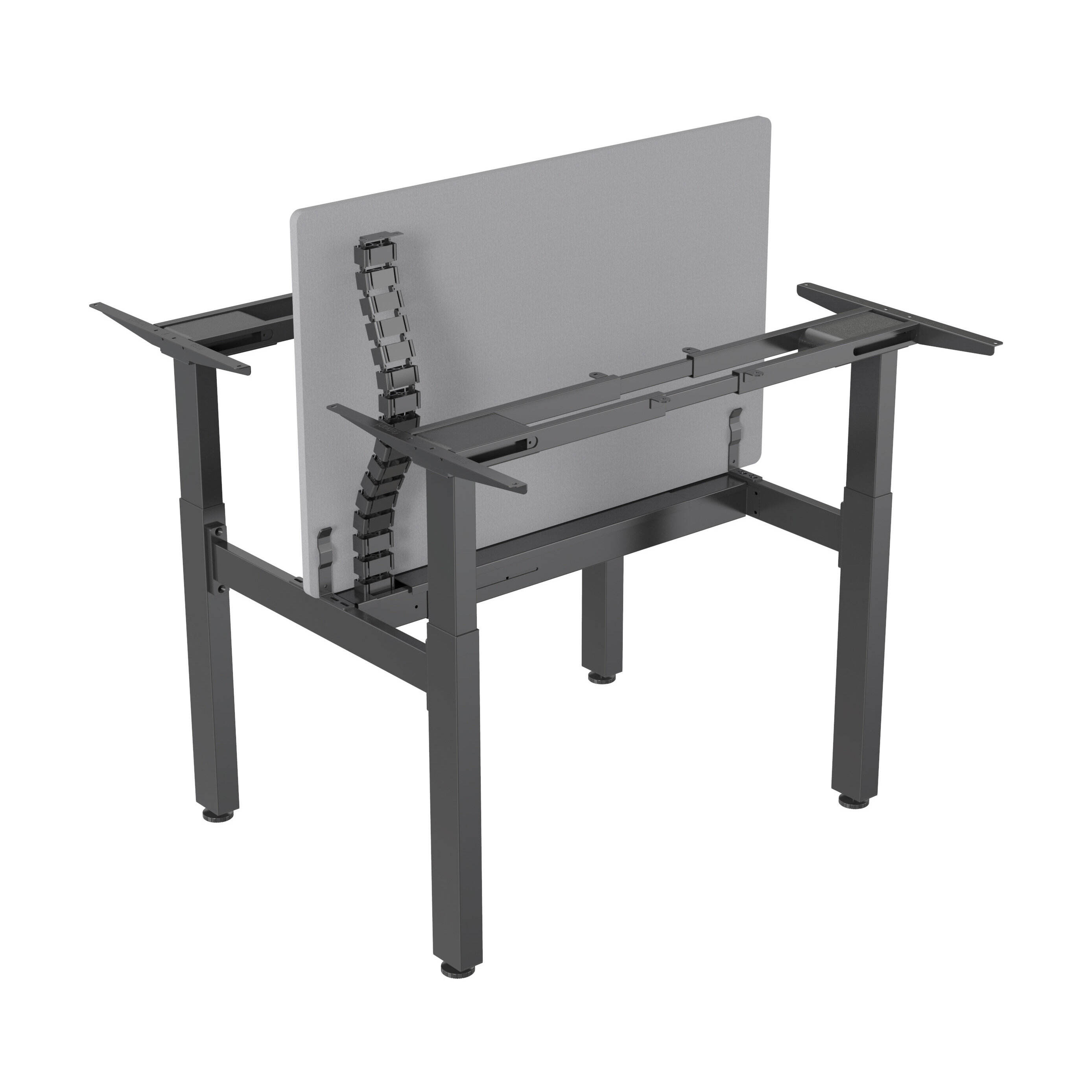 Four-Motor Electric Height Adjustable Dual Workspace Desk | Back-to-Back Standing Desk V-MOUNTS JSD4-02-Z