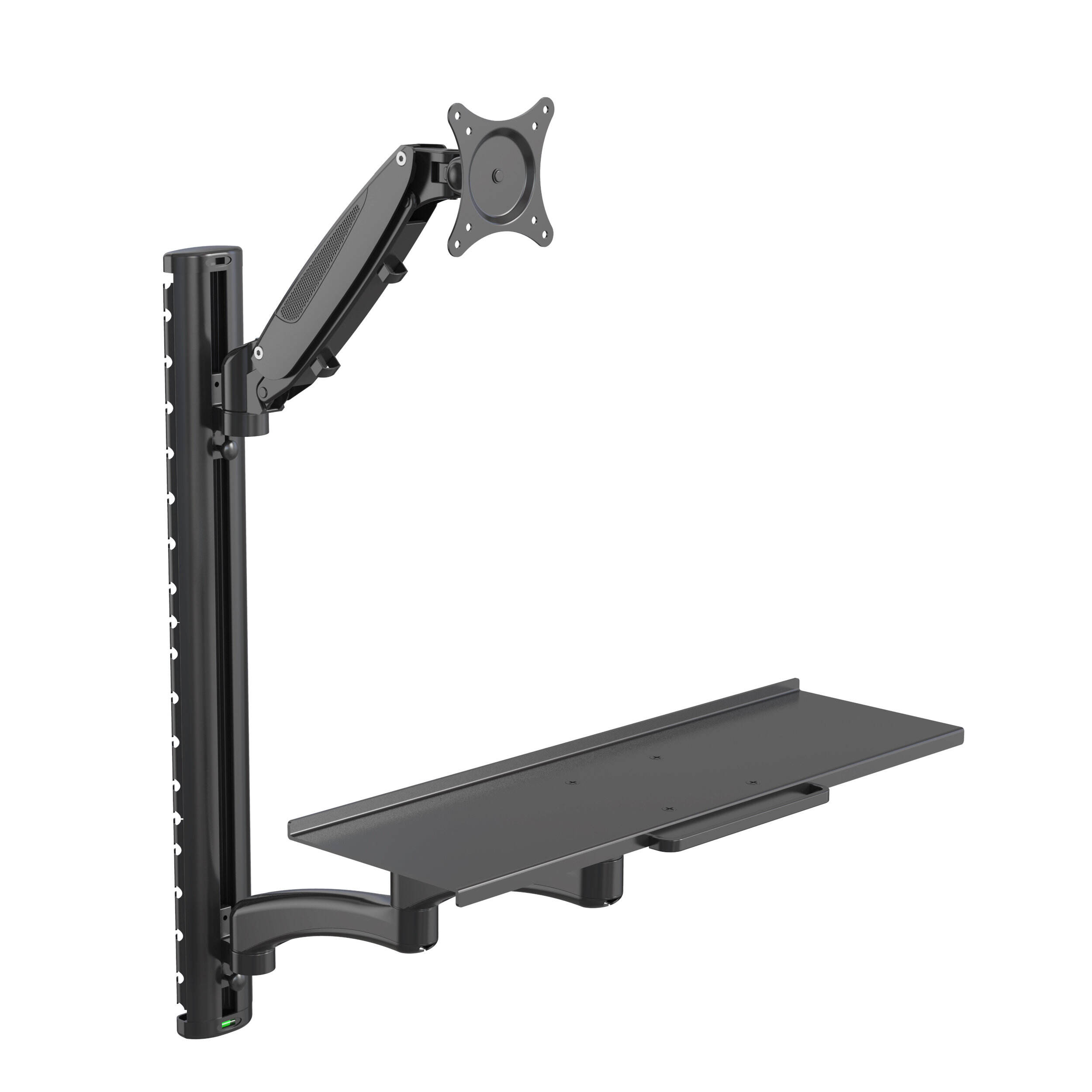 高さ調節可能なガススプリング卓上モニタースタンド キーボードトレイ付き - V-MOUNTS VM-WS02E