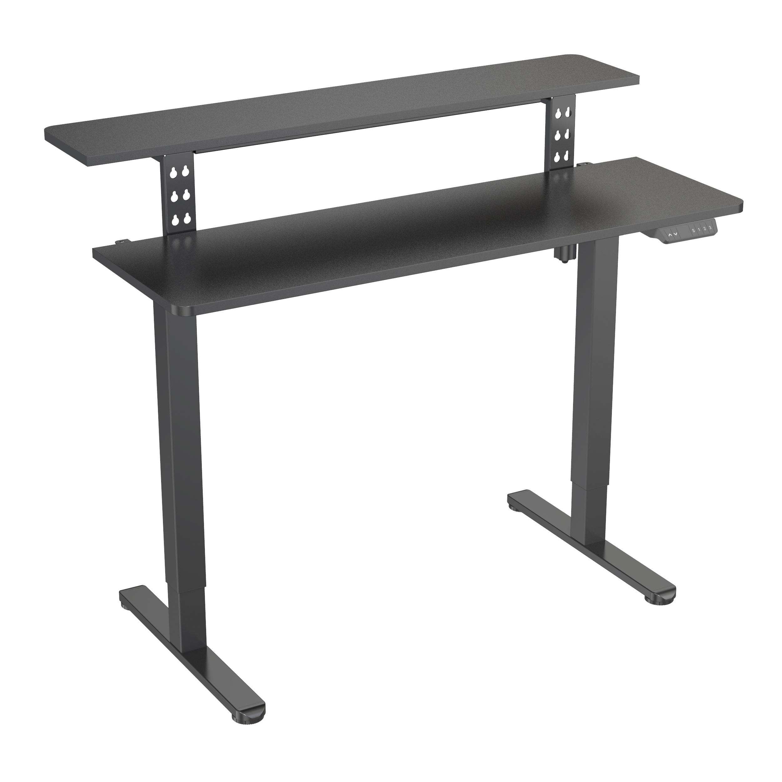 Dual Layer Height Adjustable Office Desk – V-MOUNTS JSD5-01-DS