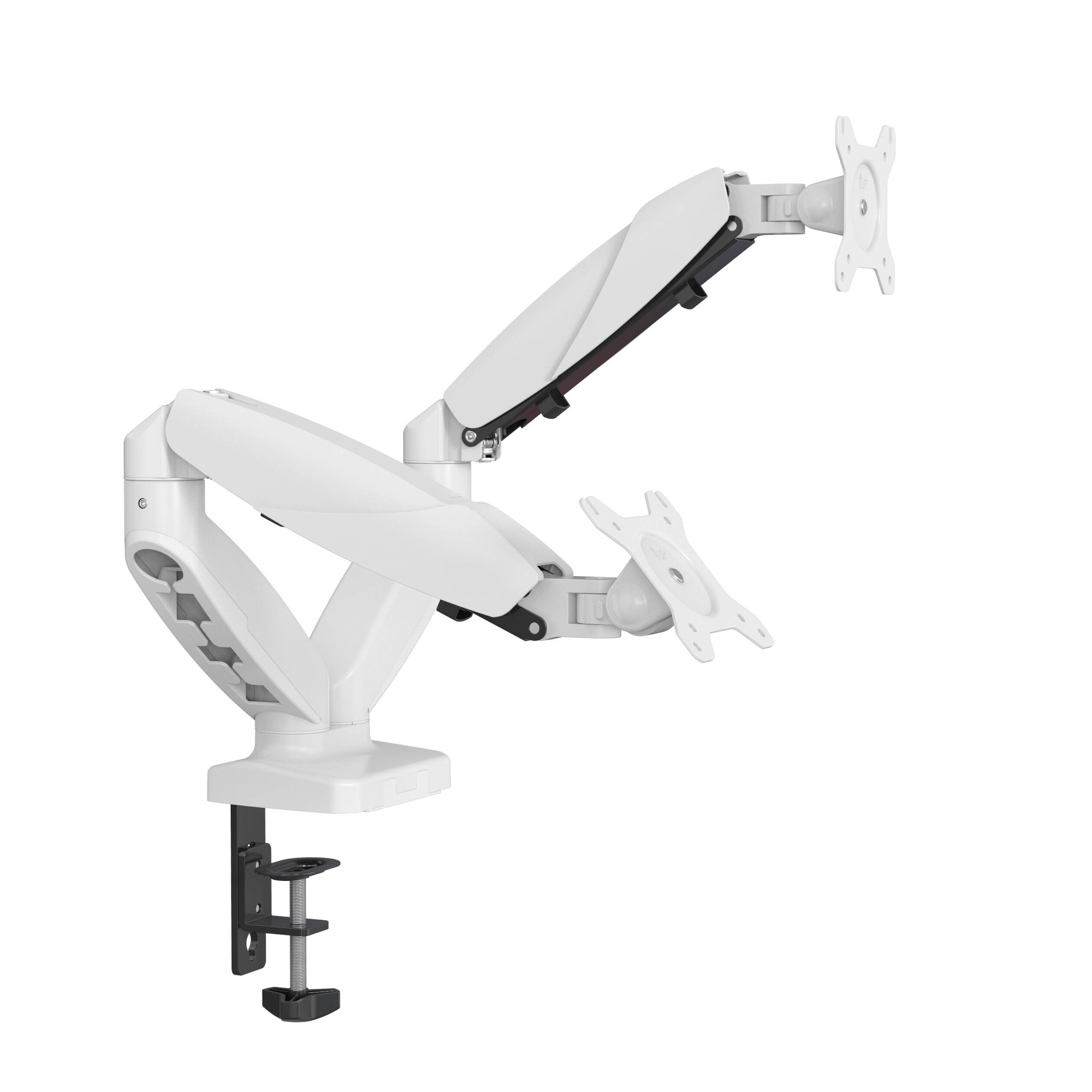 Dual Monitor Gas Spring Desktop Mount with Integrated Cable Management ...