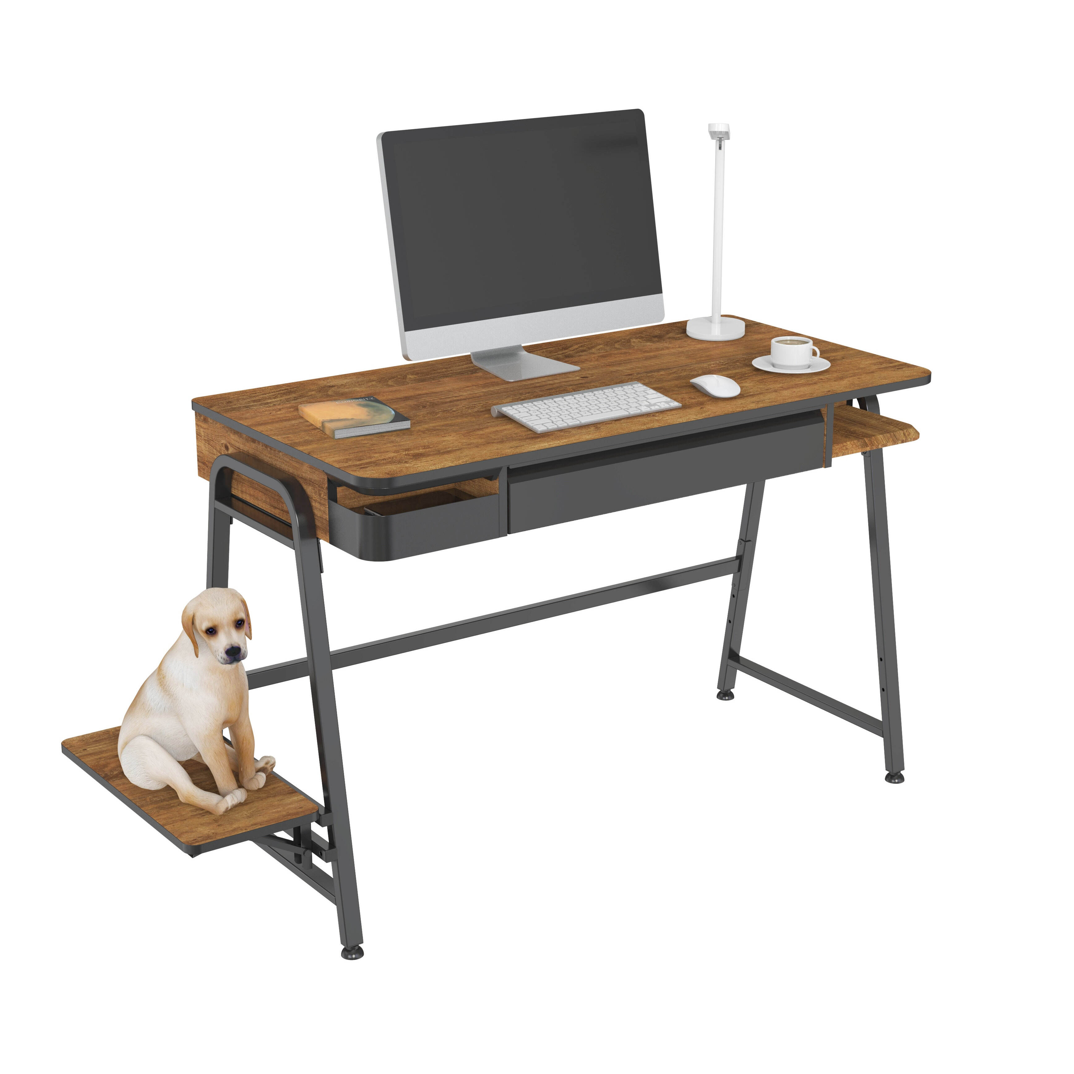 Floor Standing Desk Converter with Wireless Fast Charging & Reversible ...