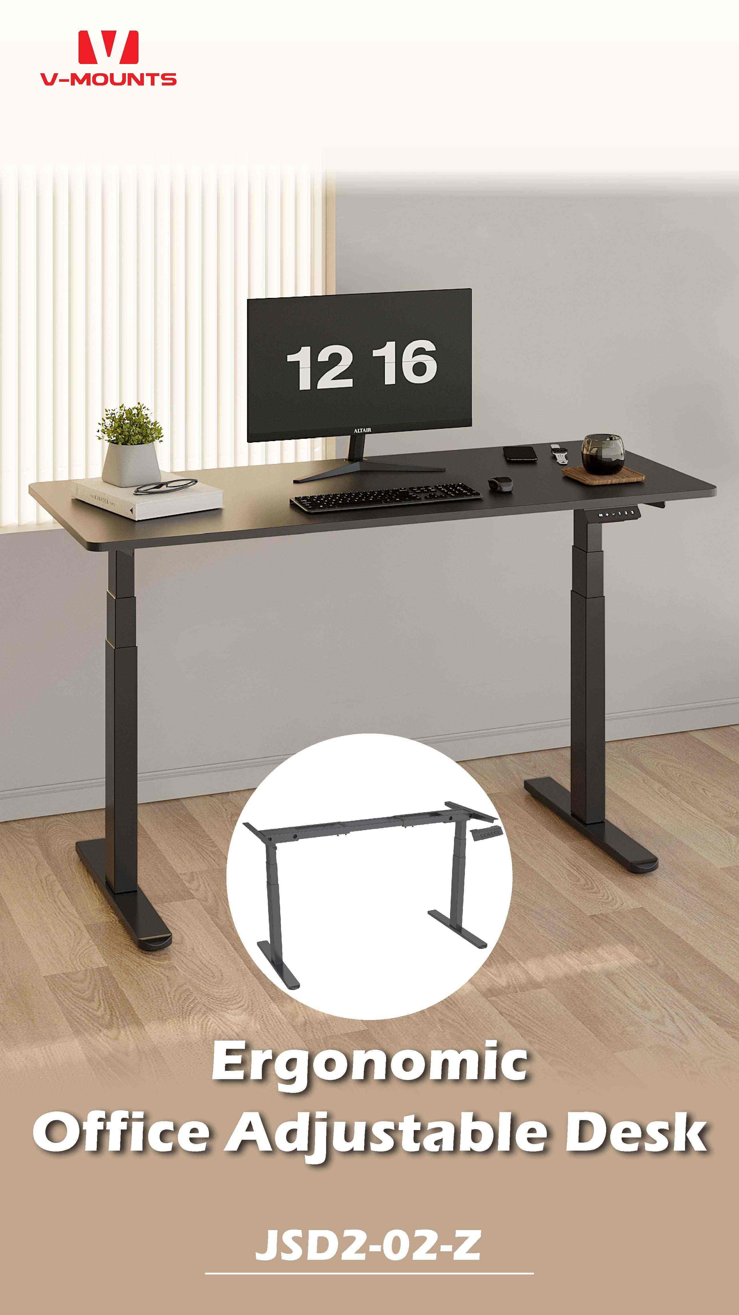 V-MOUNTS Tavoli Elettrici da Seduti a in Piedi JSD2-02-Z