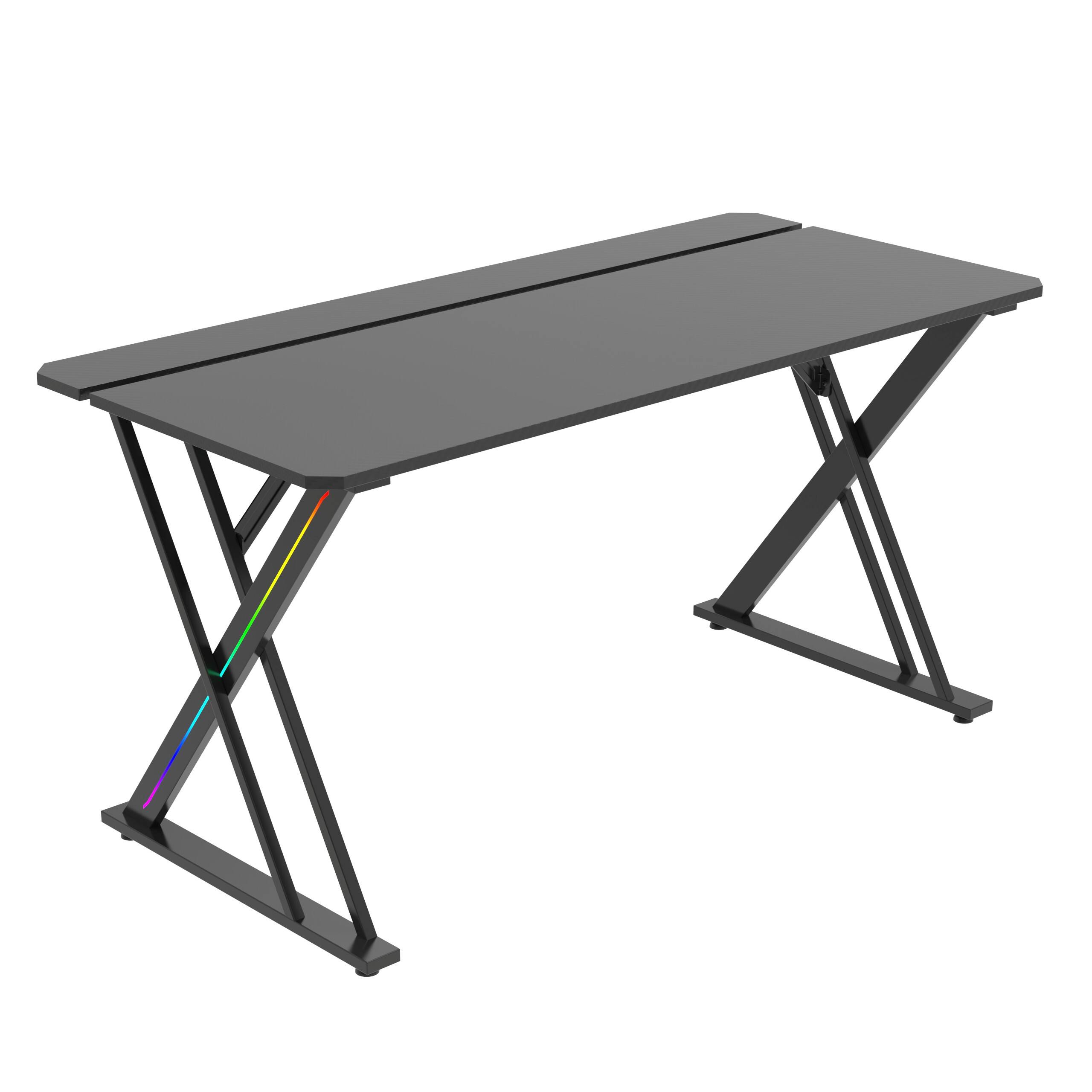 59-Inch Gaming Desk with RGB Lighting & Mouse Pad – V-MOUNTS VM-GT04