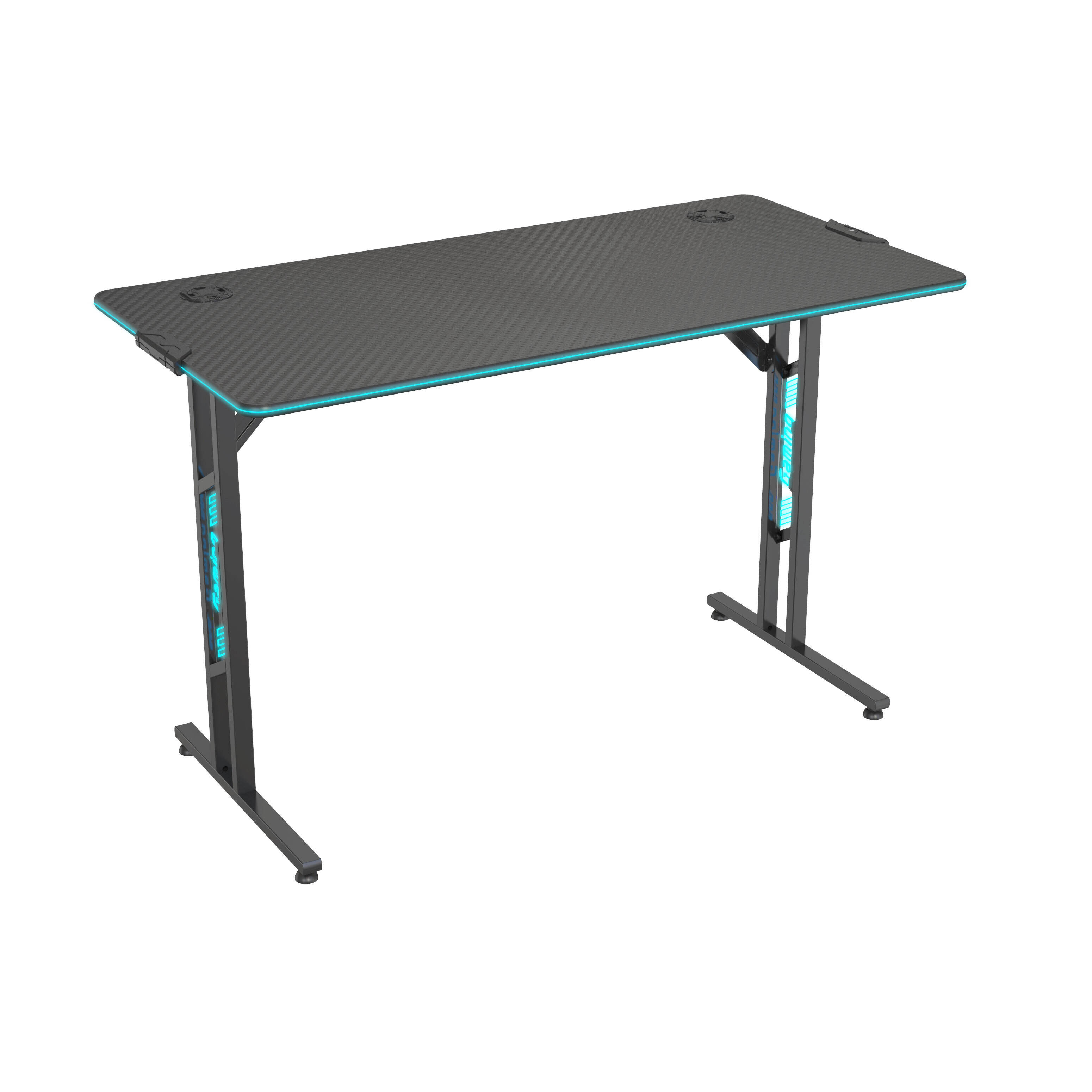 Gaming Desk with Acrylic Monochrome Light Board & T-Shaped Legs – V-MOUNTS VM-GT02-D