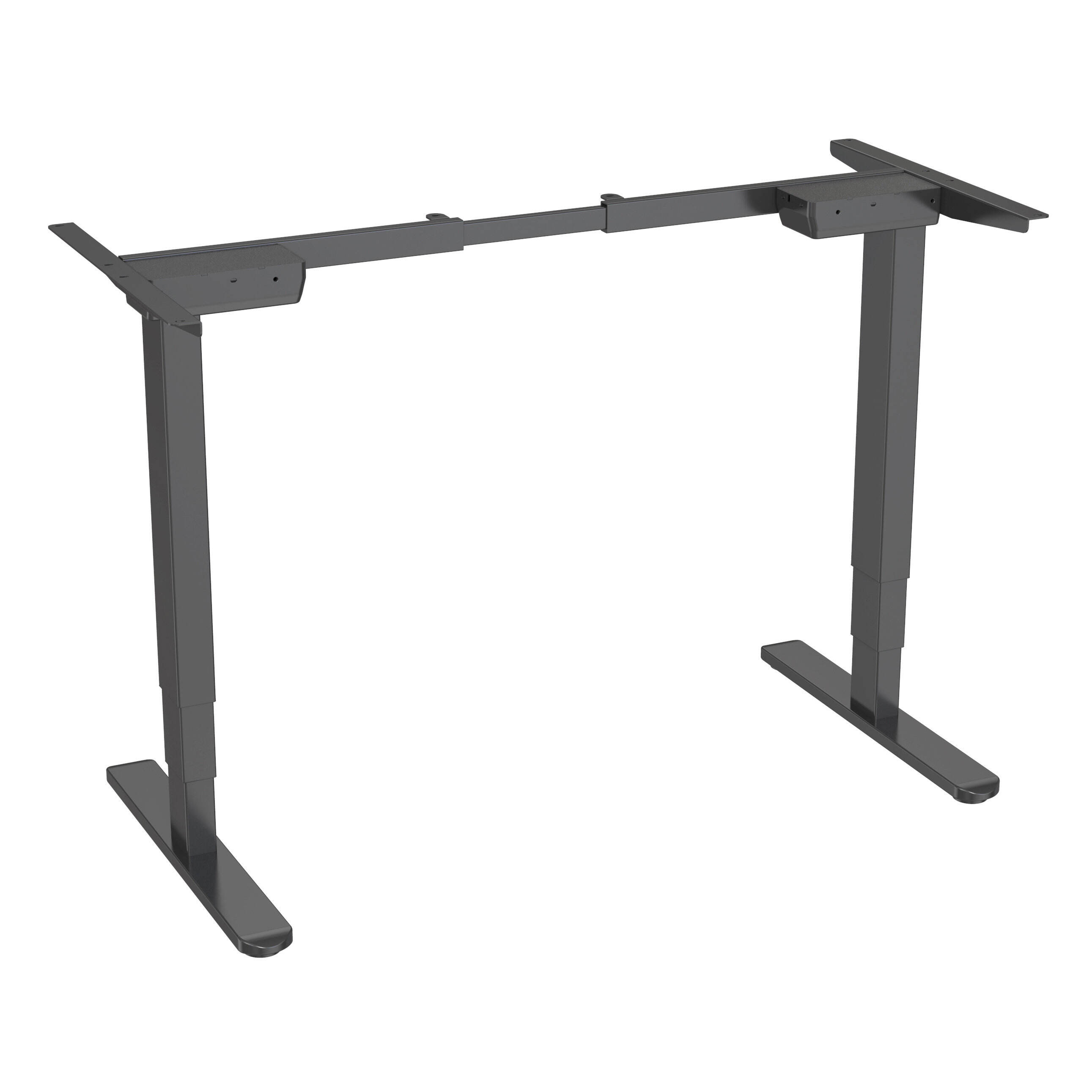 Marco de escritorio ajustable en altura con doble motor | Patas rectangulares invertidas de 3 etapas | Silencioso y estable – V-MOUNTS JSD2-02-D