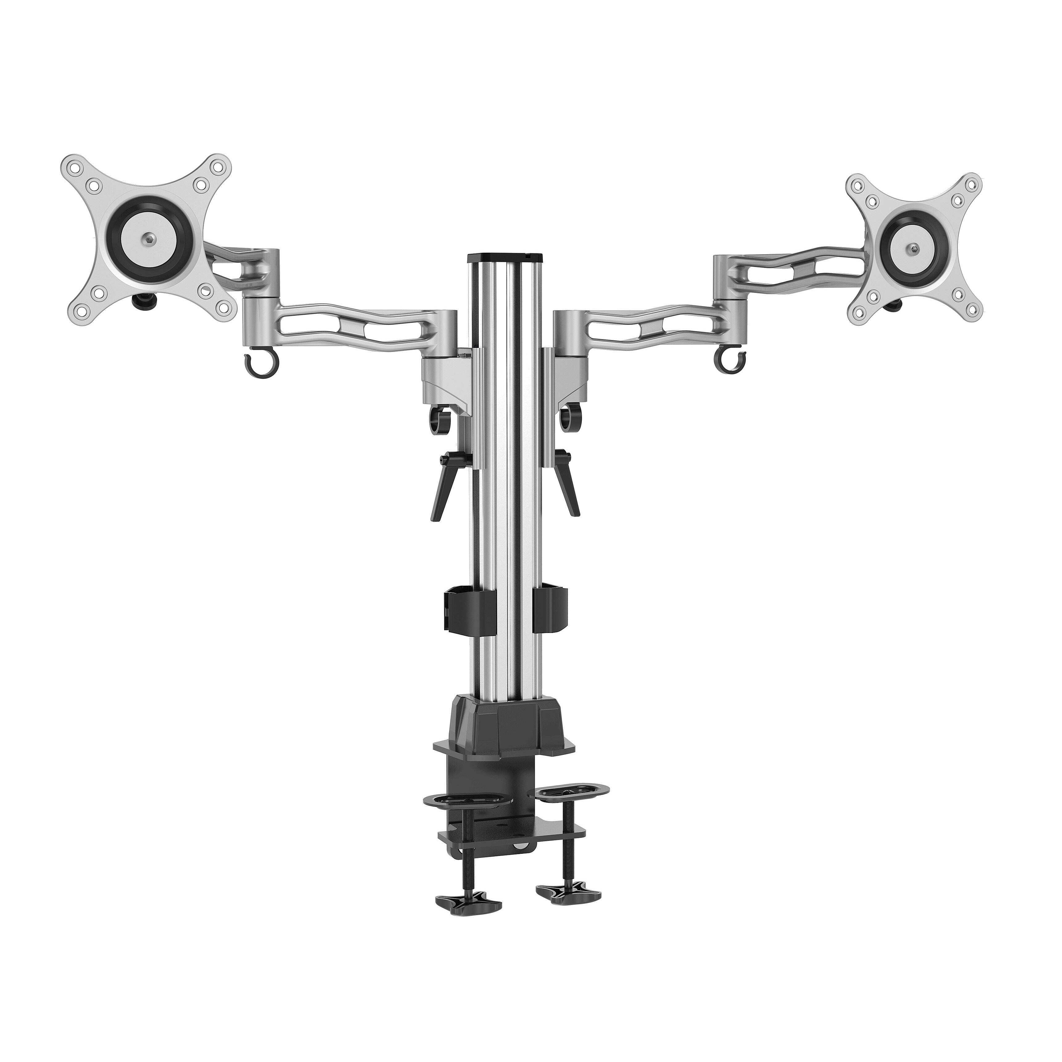 Height Adjustable Dual Monitor Mount with Cable Management – V-MOUNTS VM-DP24C
