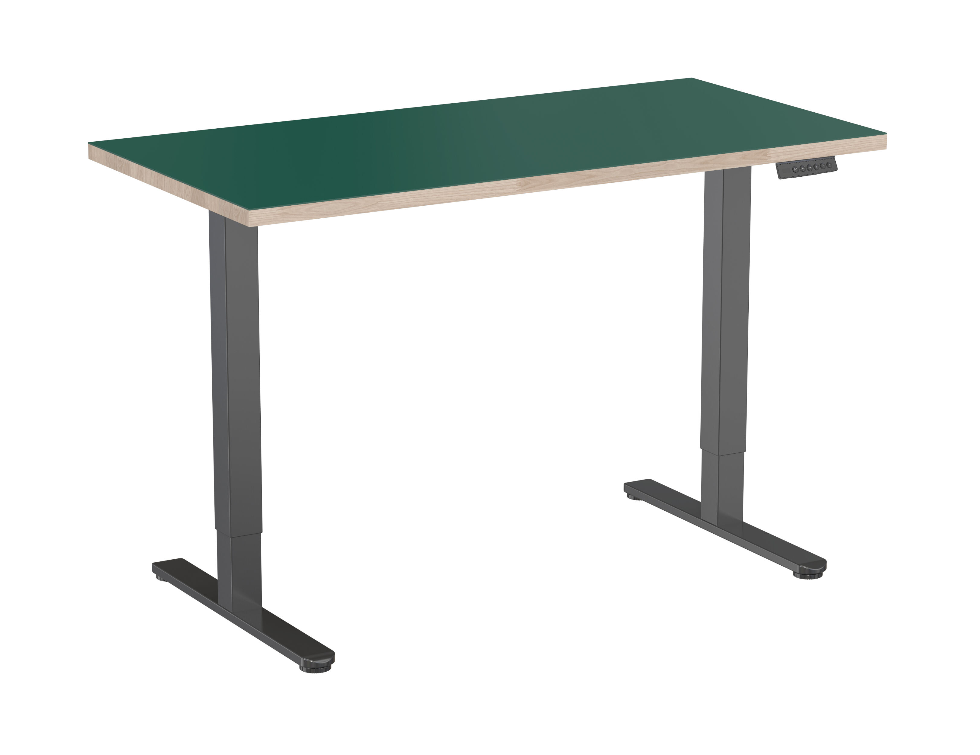 Scrivania da ufficio elettrica regolabile in altezza con gambe tubolari quadrate e controllo con memoria V-MOUNTS JSD2-01-WK