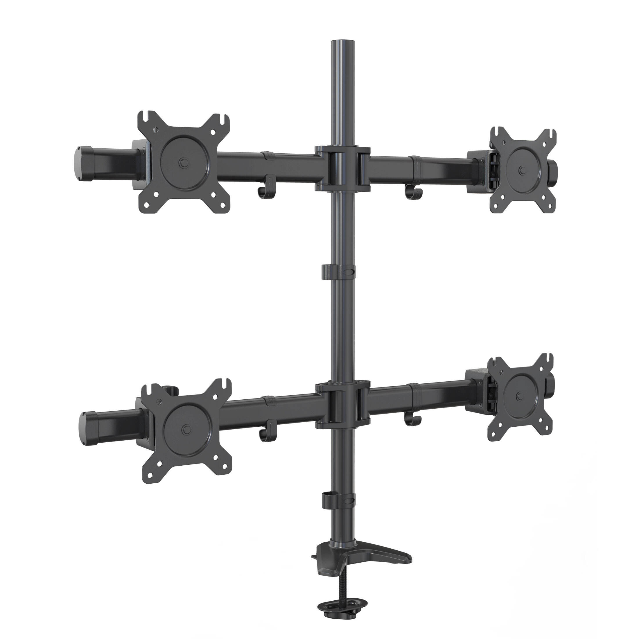 Support de bureau ajustable pour 4 écrans avec pince C pour écrans de 15'' à 24'' – V-MOUNTS VM-MP340GL
