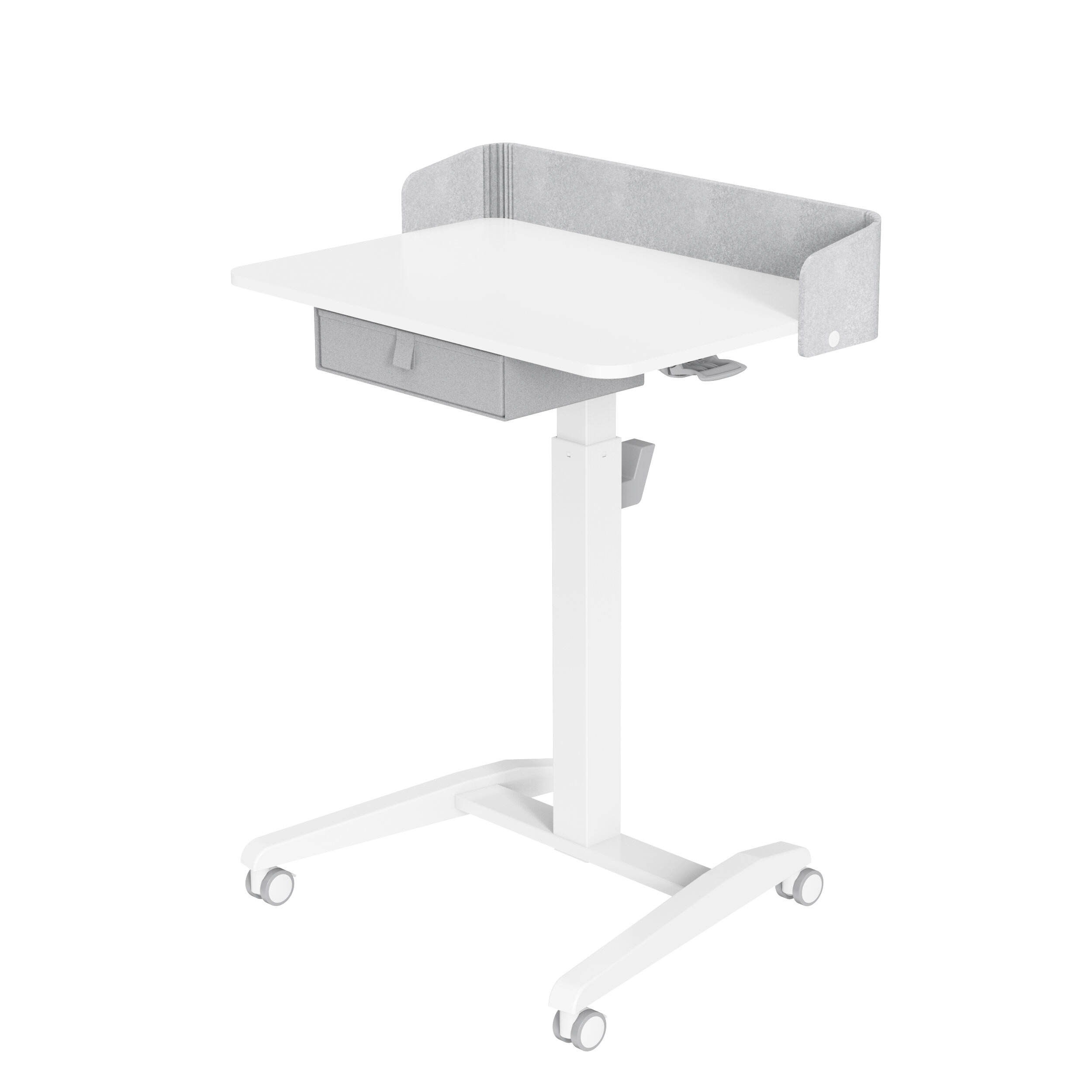 Mobiles Laptop-Tisch mit stufenlos einstellbarer Höhe, Staufach und Filzblende – V-MOUNTS VM-FA102