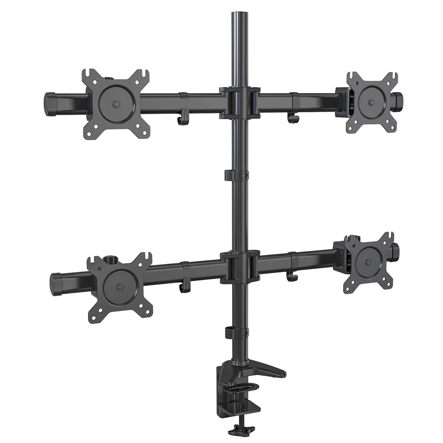 Support ergonomique pour 4 écrans ajustable avec angle horizontal – V-MOUNTS VM-MP340CL