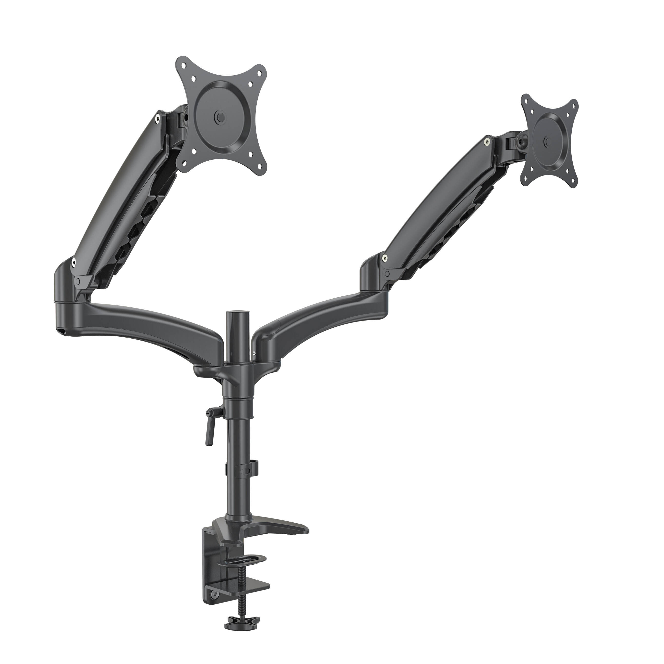 Braccio Doppio per Monitor a Molla con Fissaggio Articolato al Tavolo – V-MOUNTS VM-DS124D