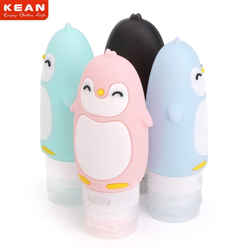 Silicone Travel Squeeze Bottles Penguin Bear Monster Shape For Shampoo And Conditioner