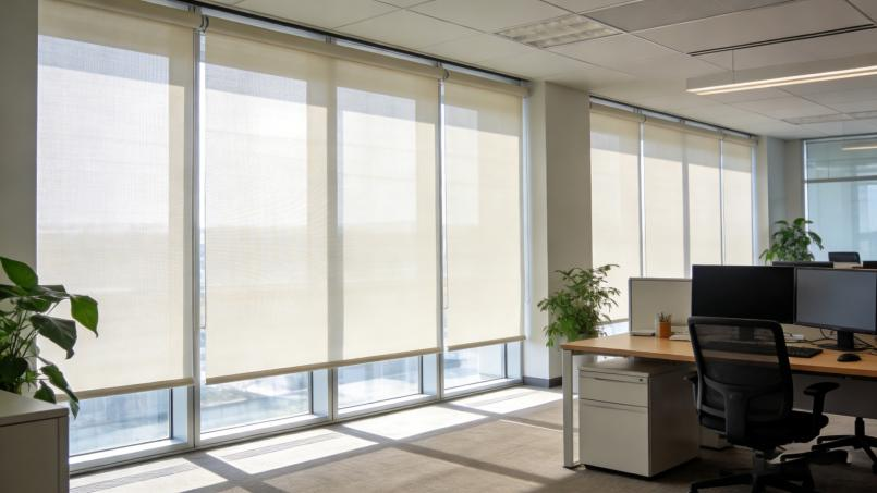 PTFE Class A Fire-Retardant Sunshade Roller Shutter for Offices, Kitchens and Bedrooms