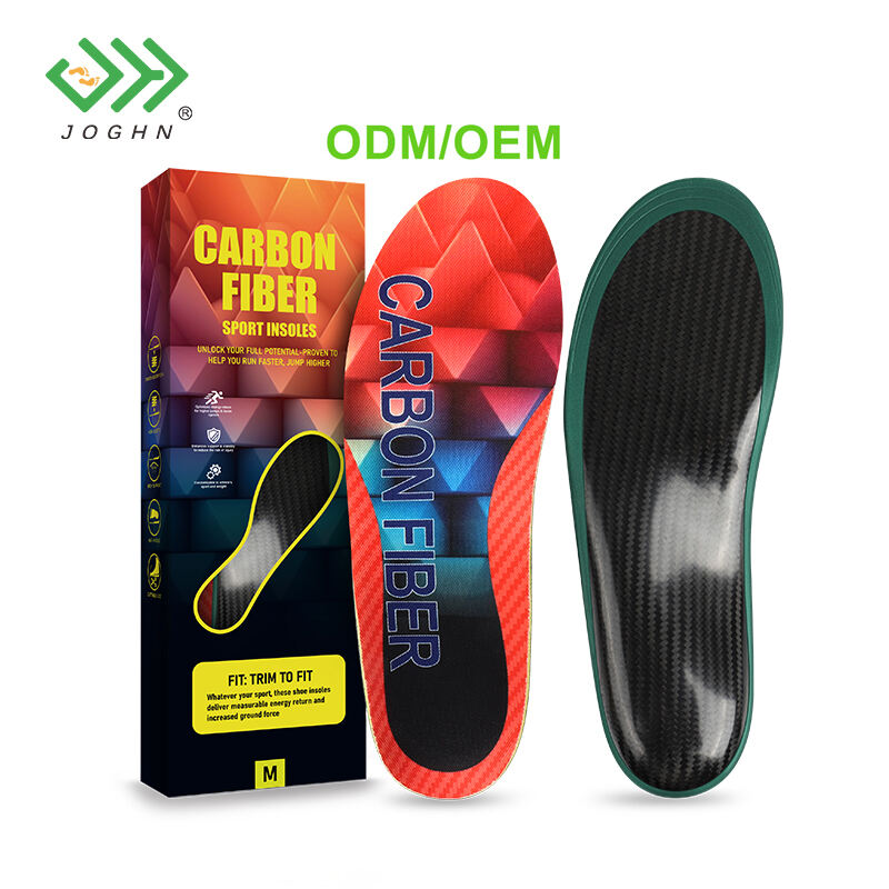 JOGHN ODM Custom Full Length China Orthopedic Basketball Dunk Insole Arch Support Carbon Plate Insole Carbon Fiber Insoles