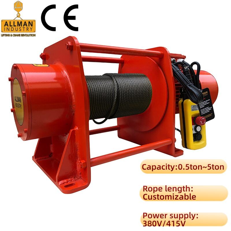 Allman AMWE Series Planetary Gear 415V 3 Phase 5 ton Electric Winch | CE Certified M4 Work Duty | For Industrial, Construction