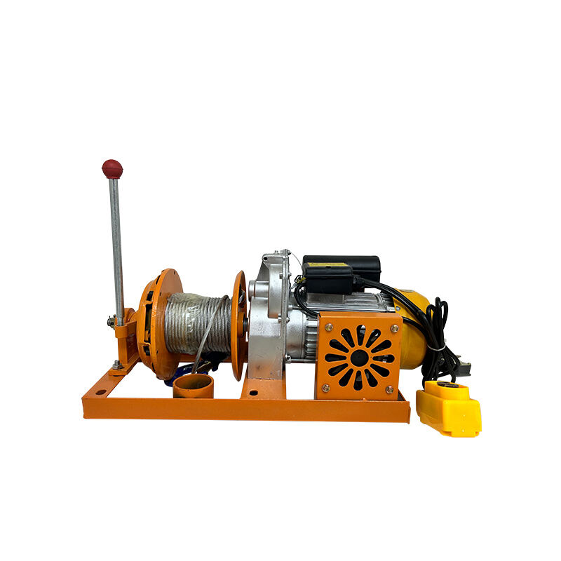 ALLMAN 500kg Portable Electric Winch with Clutch Fast Speed Free Spooling 220V Single-Phase for Mini Crane & Mine