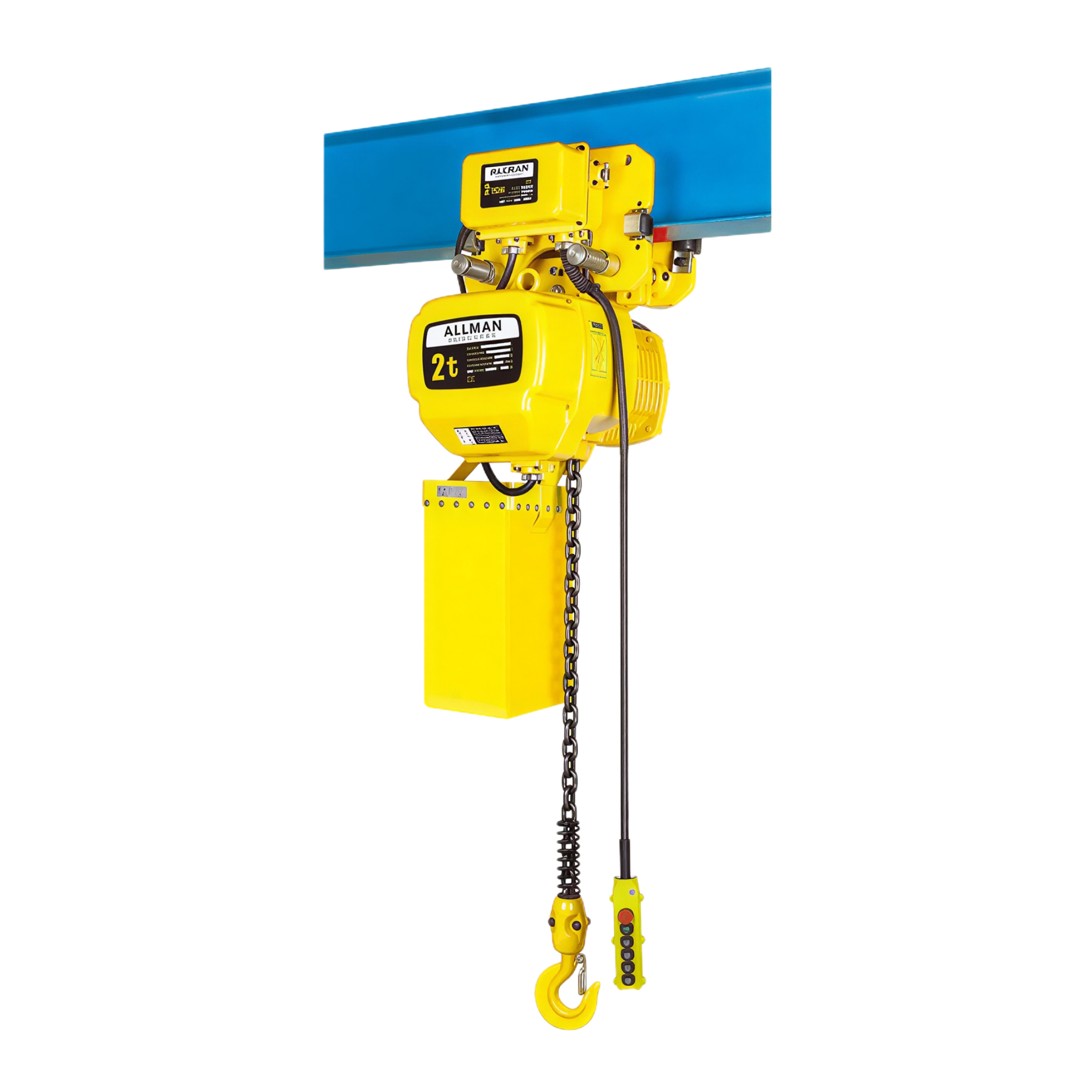 ALLMAN AMEH Trolley Type 1Ton Speed Optional 220V 380V Electric Chain Hoist for Construction