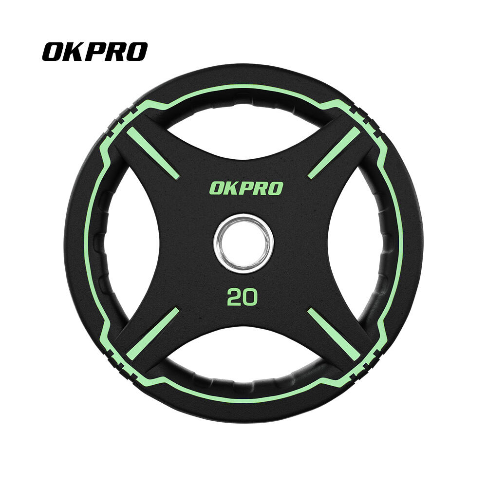 OKPRO Wholesale Black Weight lifting Barbell Gym Urethane Weight Plate