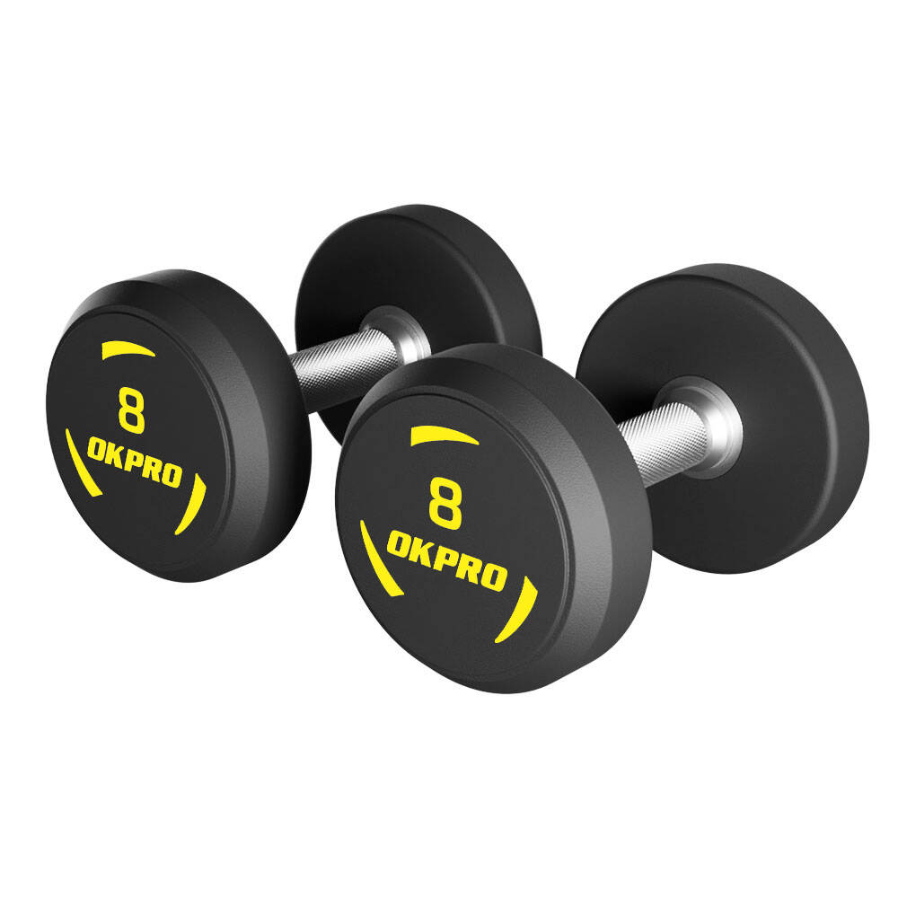 OKPRO卸売カスタムロゴジム機器フリーウェイトウレタンPUダンベル