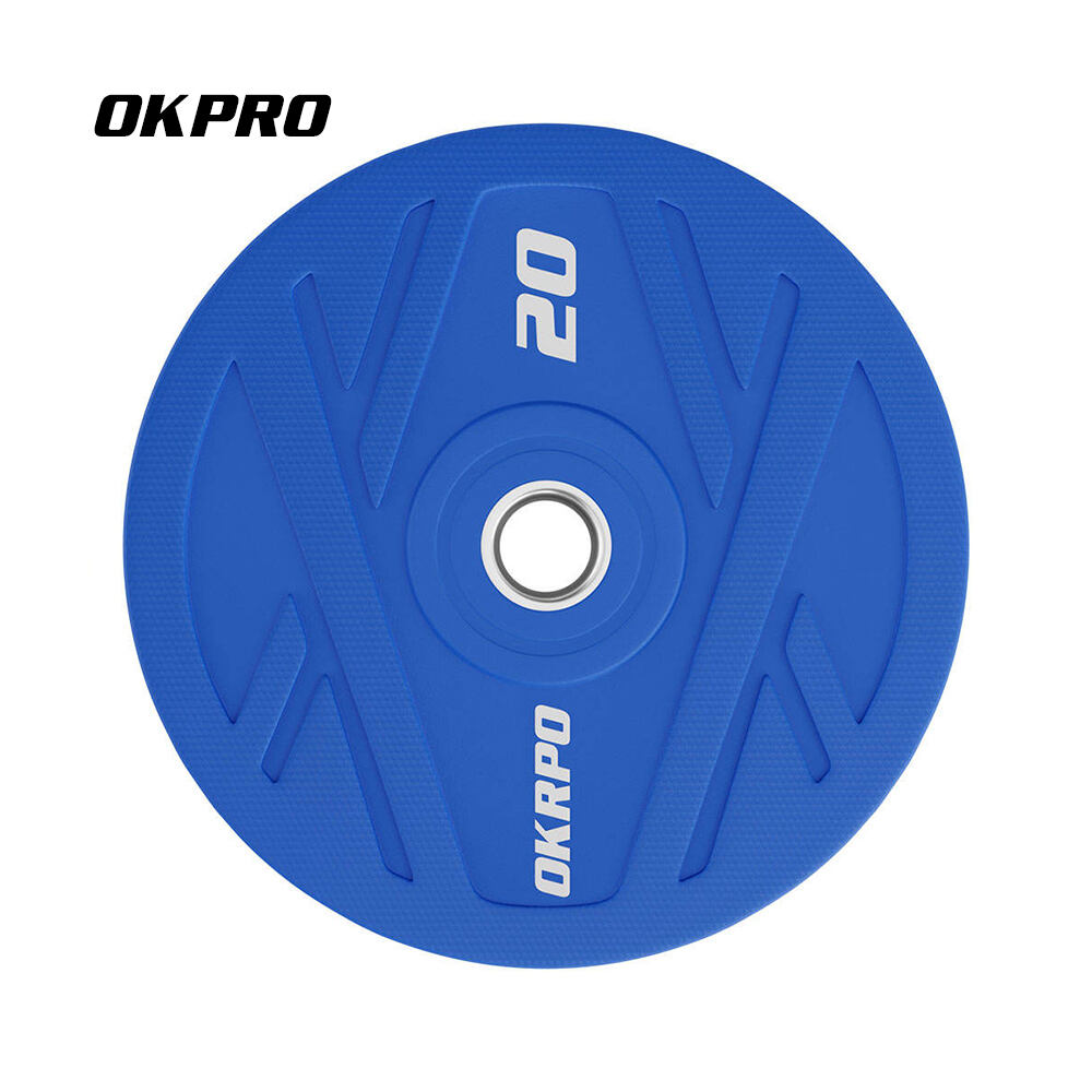 OKPRO Gym Barbell Plates Fitness Weight Plates Weightlifting Rubber Bumper Plates