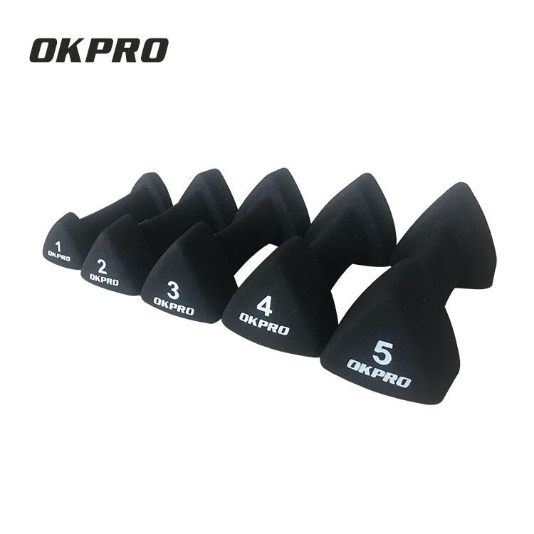 Gym Dumbbell Set Fitness Black Neoprene Triangle Dumbbell