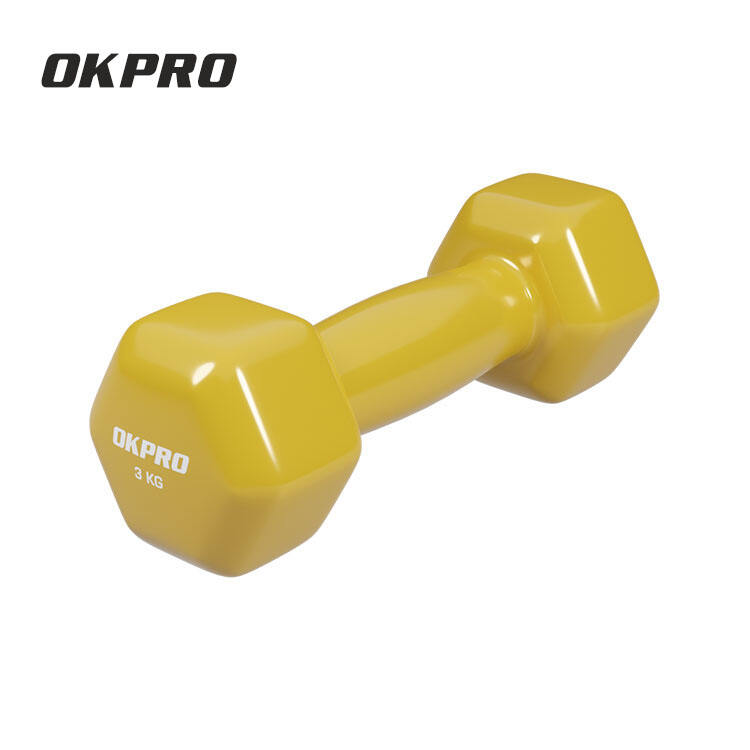 High OKPRO Wholesale Dumbbell Manufacturer 1-10KG Vinyl Hex Dumbbell