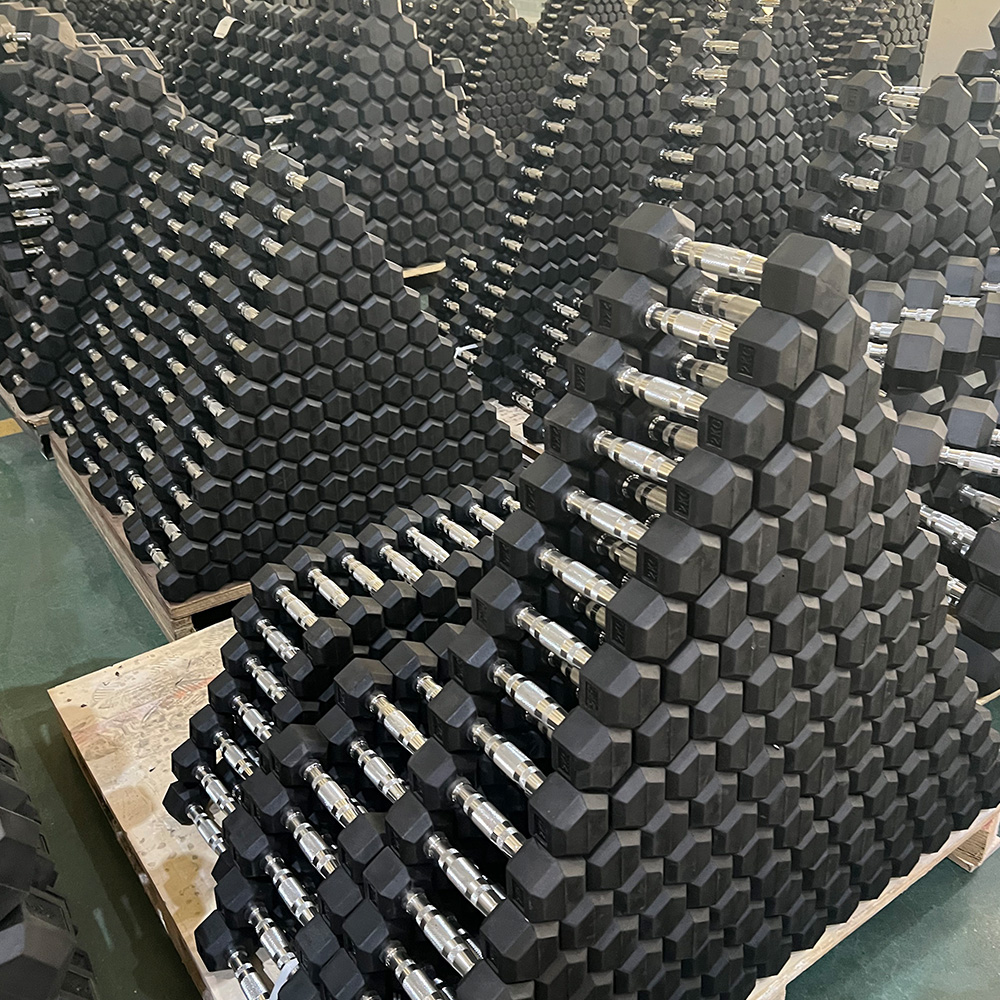Why are hex rubber dumbbells the top choice for commercial gyms? 