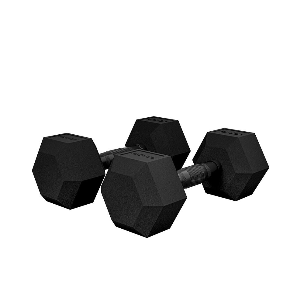 Hex Rubber Belegde Dumbbell (Zwarte Znic Steel Handvat) - OK1013B