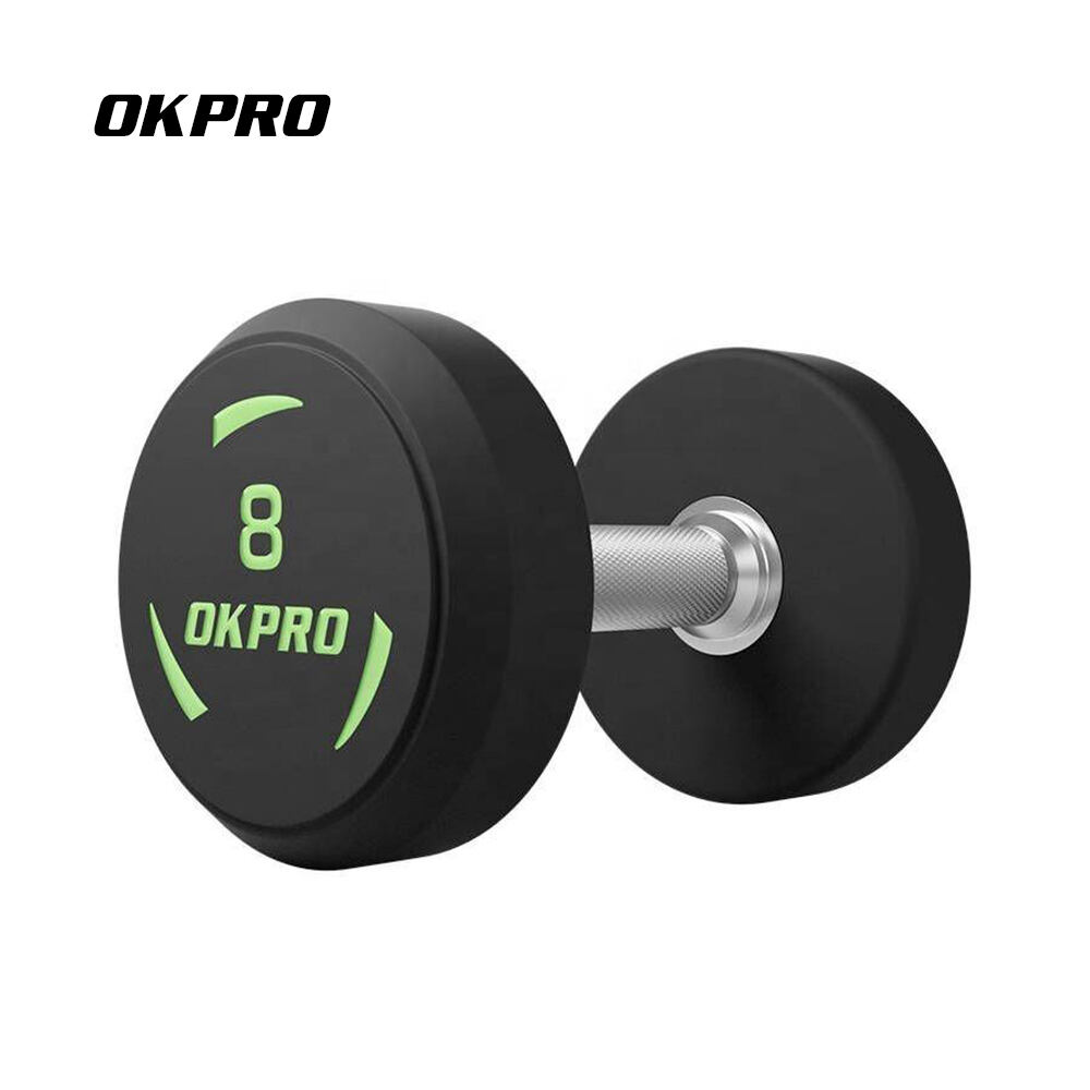 OKPRO Wholesale Custom Logo Gym Equipment Free Weight Urethane PU Dumbbells