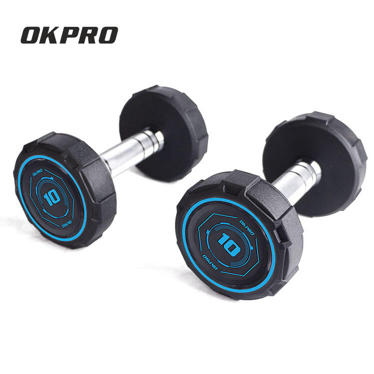 New Design Custom Logo Fitness Equipment Wholesale Weights PEV Round Gym Dumbbells