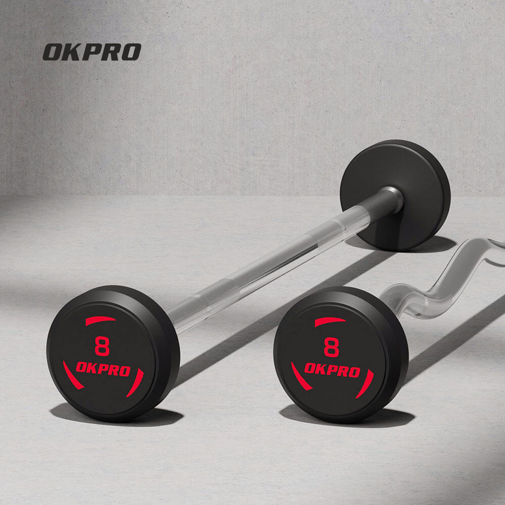 OKPRO Wholesale Fitness Custom Logo Weightlifting CPU Round Barbell Set