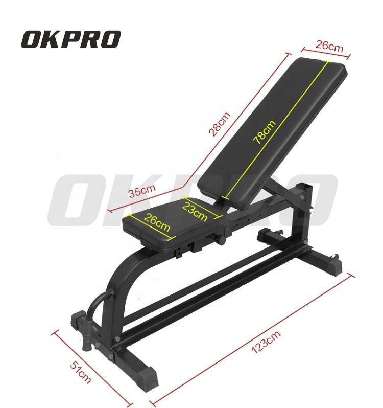 OKPRO Customized Hot Sale Commercial Gym Equipment Bodybuilding Adjustable Bench