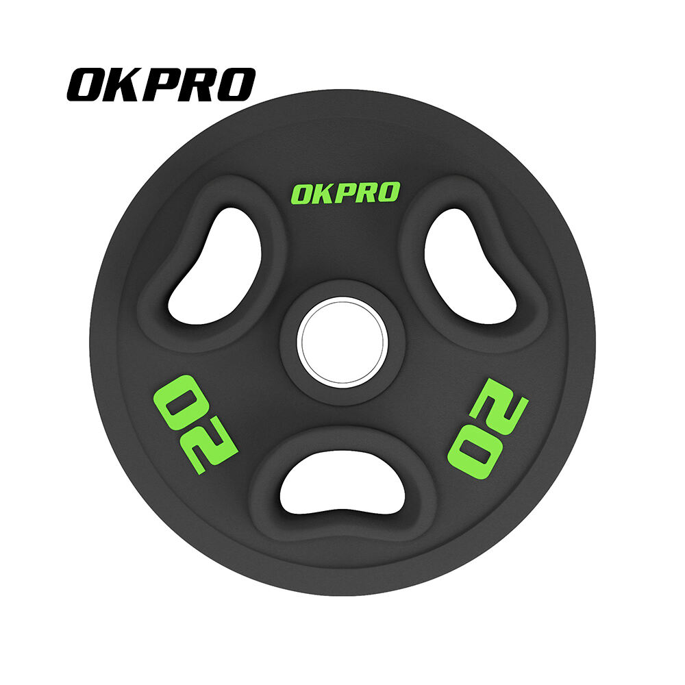 Gym Black PU Plate Fitness Barbell Weight Plate