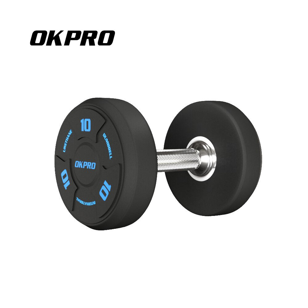 OKPRO Commercial High Quality Gym Equipment Urethane Dumbbell Free Weights Custom CPU Dumbbells