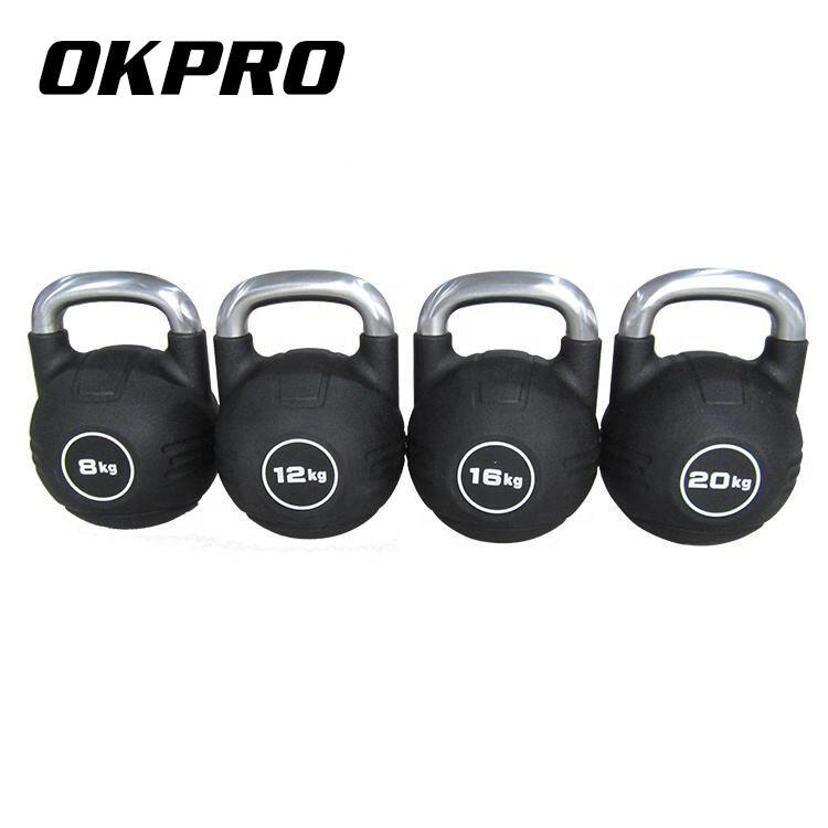 OK1009D Competition High Quality Fitness Gym Strength Power Lifting Steel Handle Color Weight 20kg Kettlebell