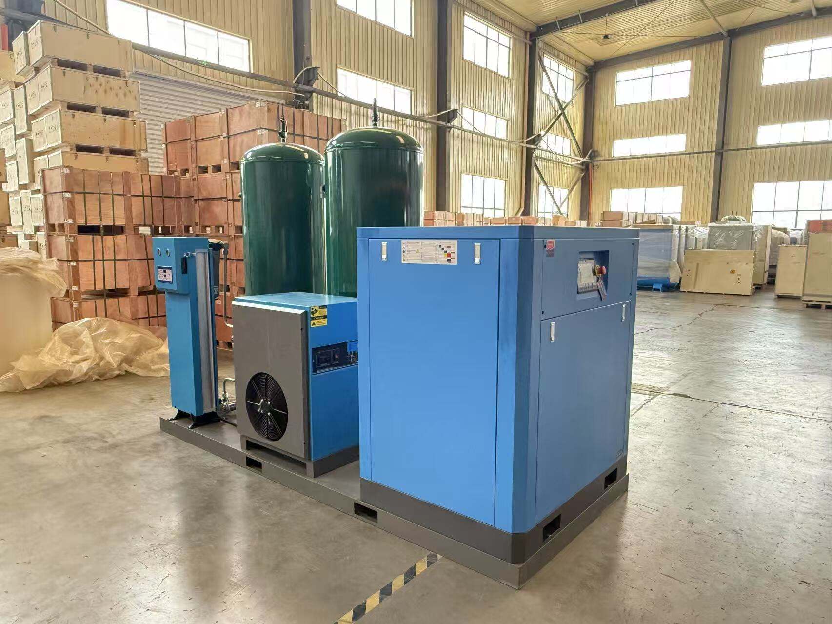 5-in-1 High Skid-mounted 16KG Screw Air Compressor System for Laser Cutting With 1200L Tank