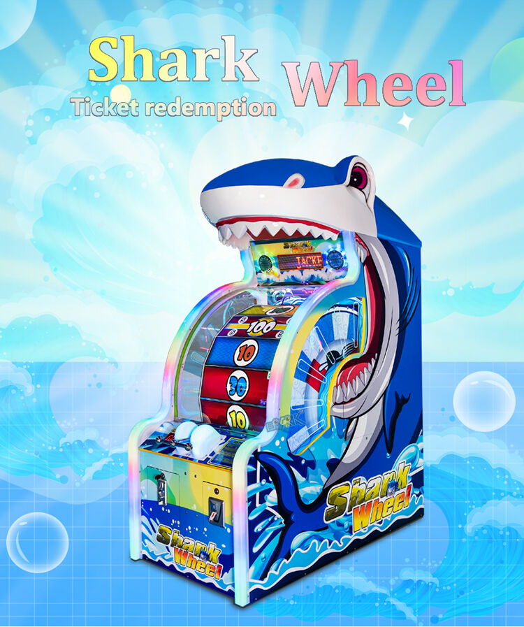 Shark Wheel Coin Ticket Redemption Arcade Game Machine