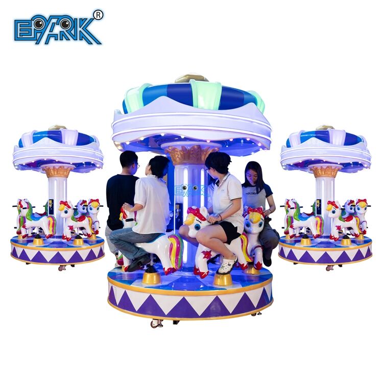 6 o'rindiqli karusel ko'rgazma maydonidagi diqqatga sazovor joylar Theme Park Ride Kids Mini Electric Merry Go Round