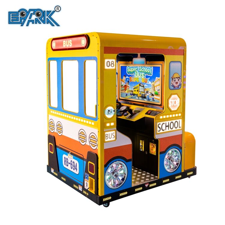 Super School Bus Theme Park Rides Amusement Kids Rides Arcade Swing Game Machine For Sale