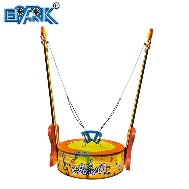 Hiburan Populer Outdoor Rotating Trampoline Jumping Bungee Rides Hiburan Kids Square Violin Trampoline Rides