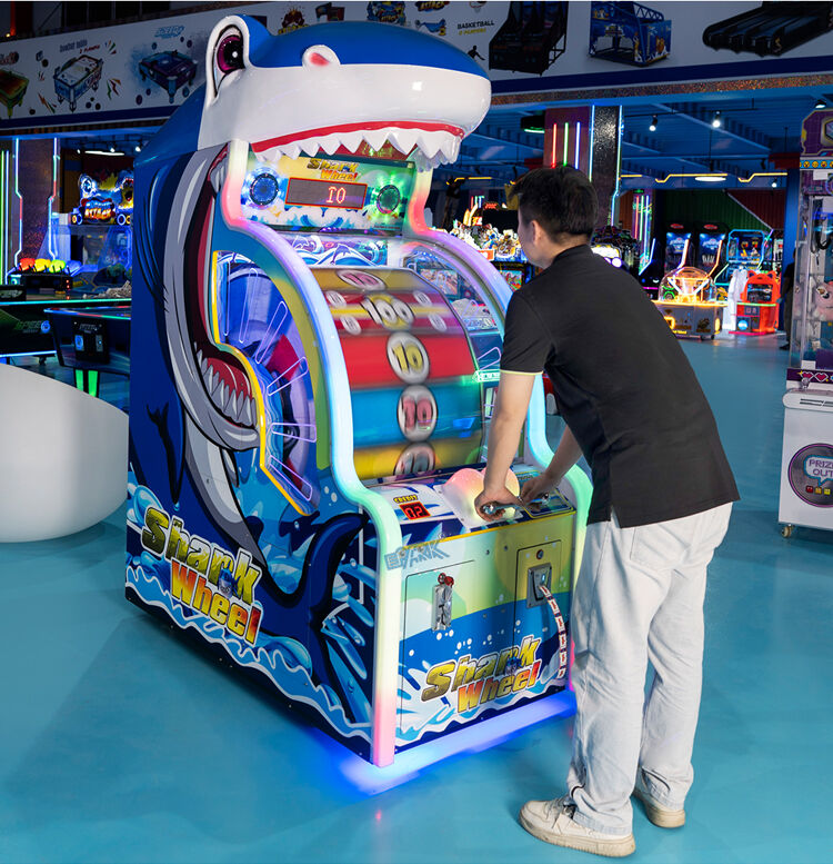 Shark Wheel Coin Ticket Redemption Arcade Game Machine